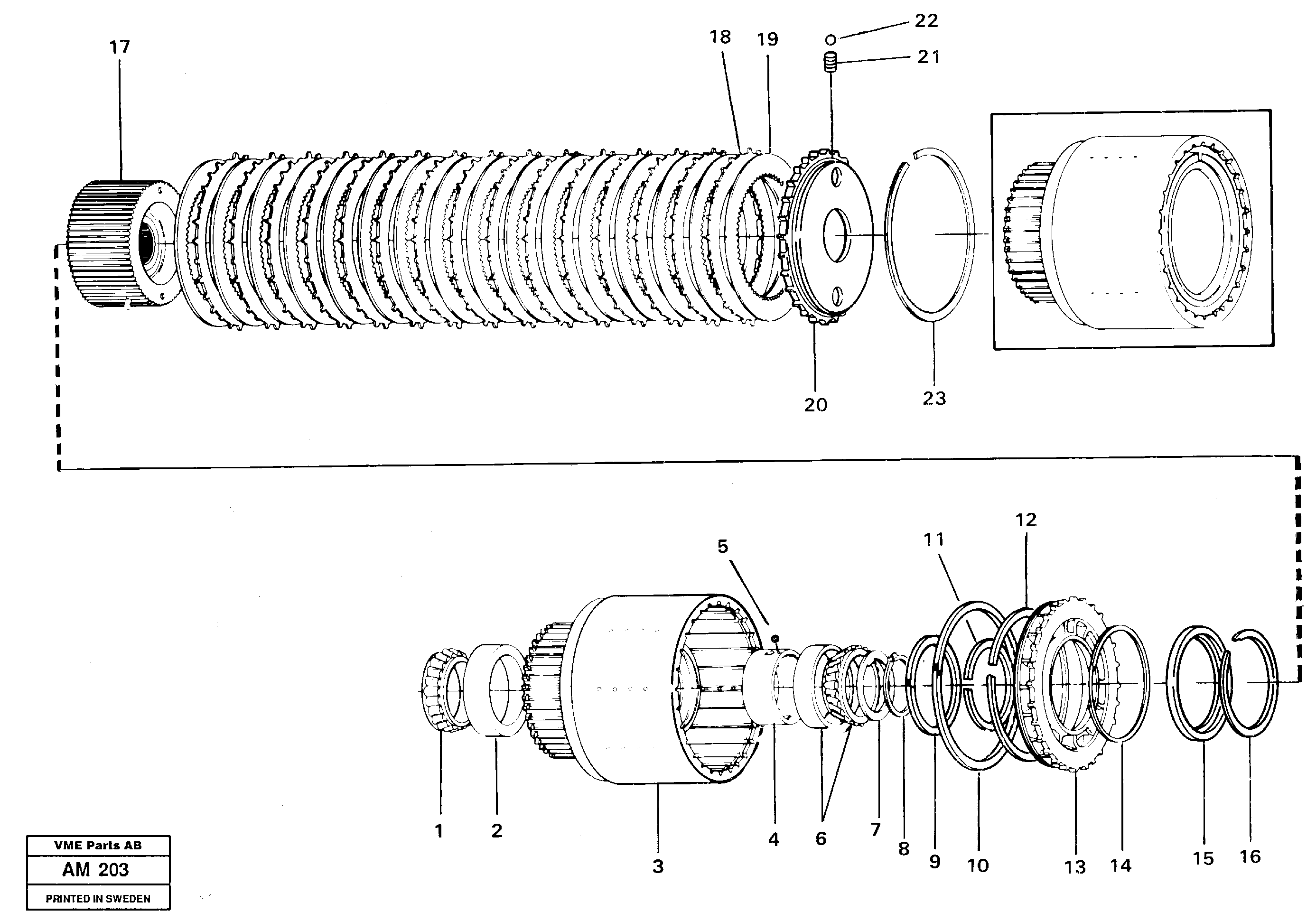 Clutch drum, Forward & reverse — volvo parts diagram