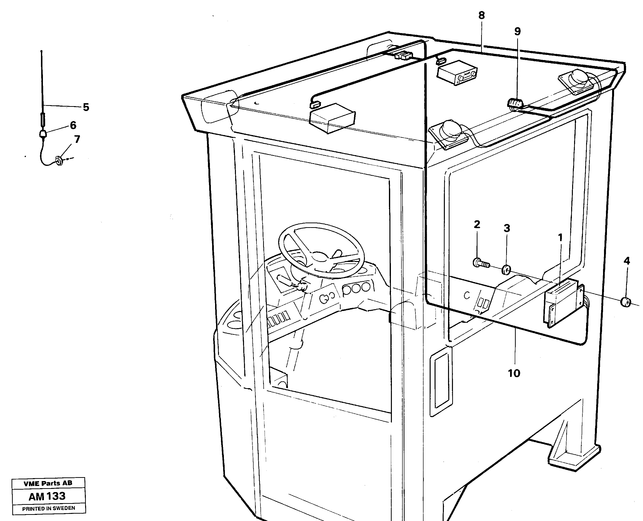 Cable harness for radio.  91936 — volvo parts diagram
