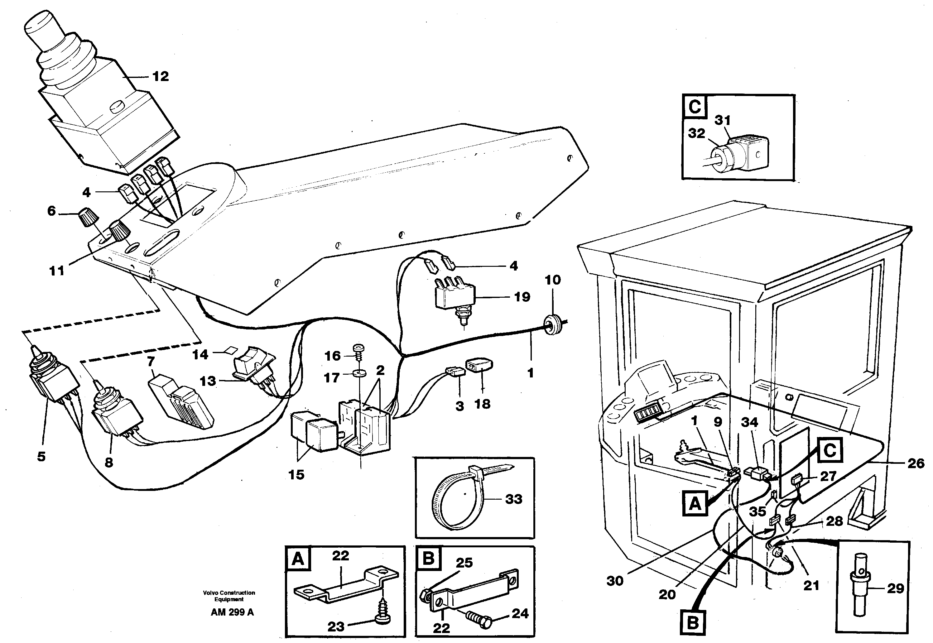 Cable harness for Cdc-steering  94512 — volvo parts diagram