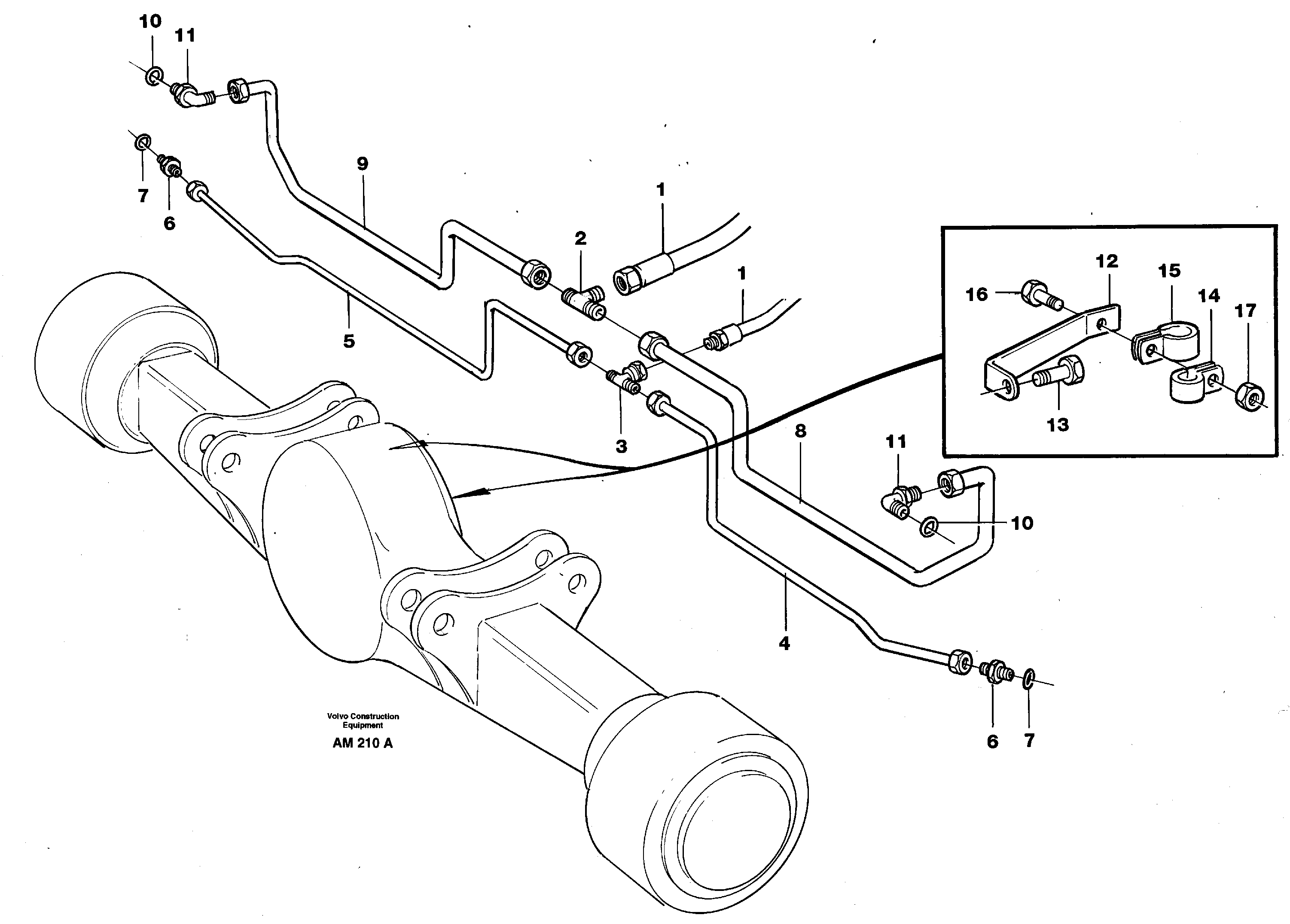 Brake cooling system: front lines — volvo parts diagram