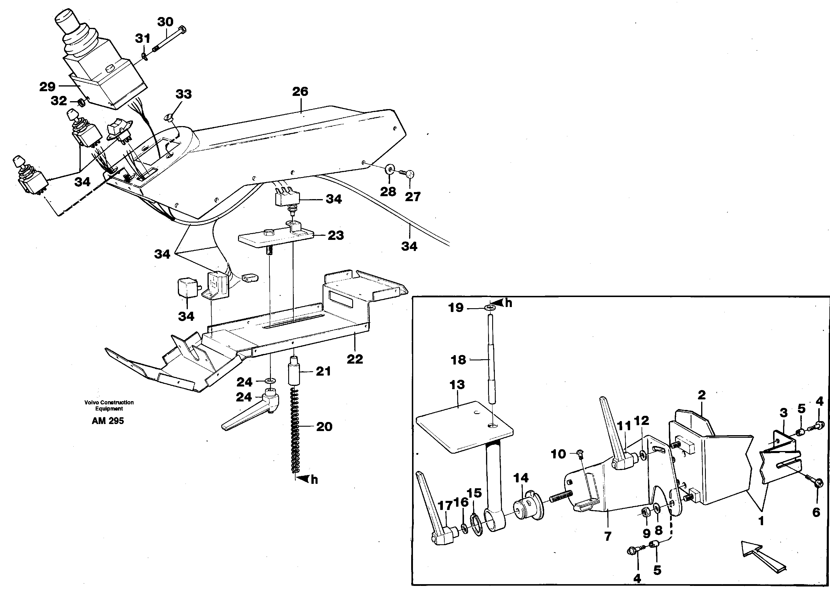 Cdc-steering, foldable armrest.  94512 — volvo parts diagram