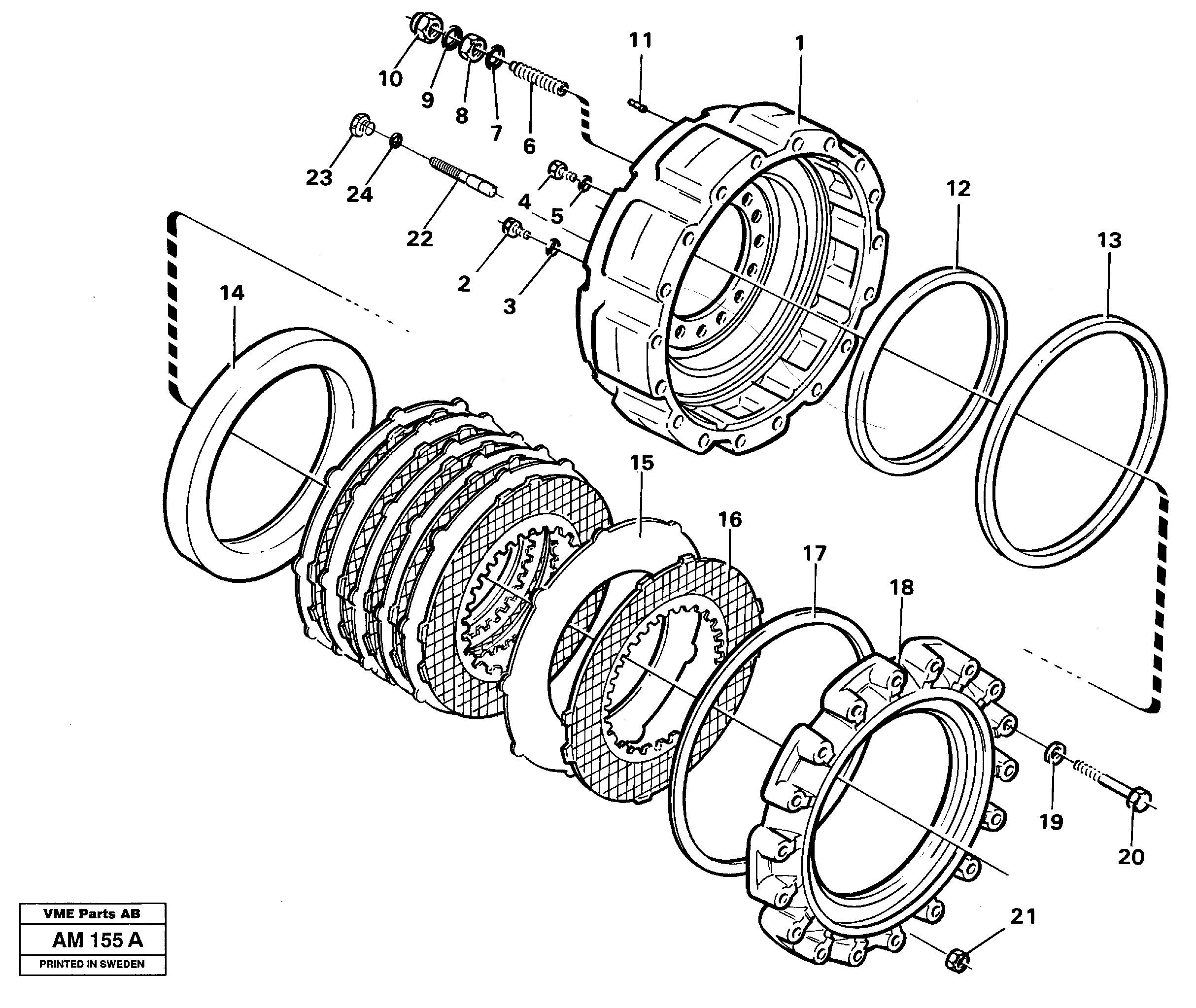 Wheel brake, front — volvo parts diagram