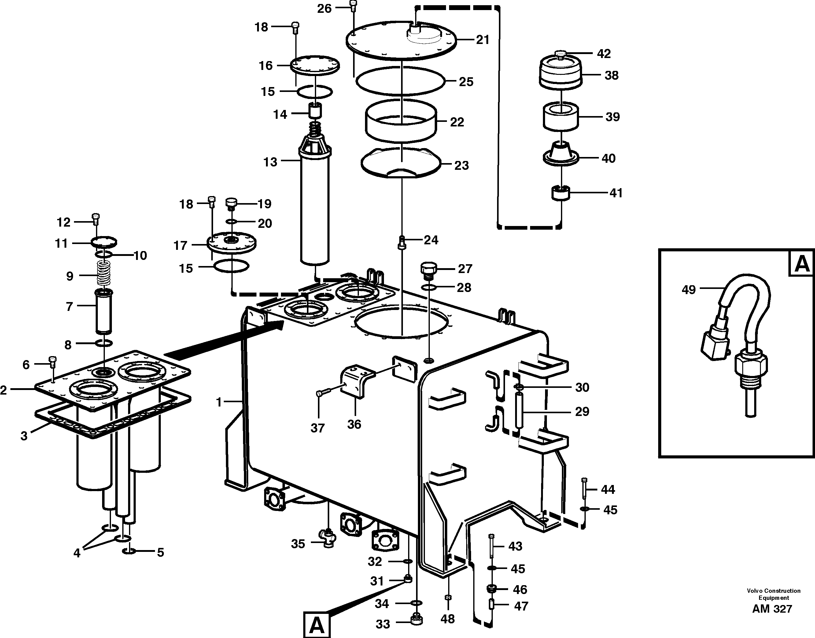 Hydraulic oil tank — volvo parts diagram