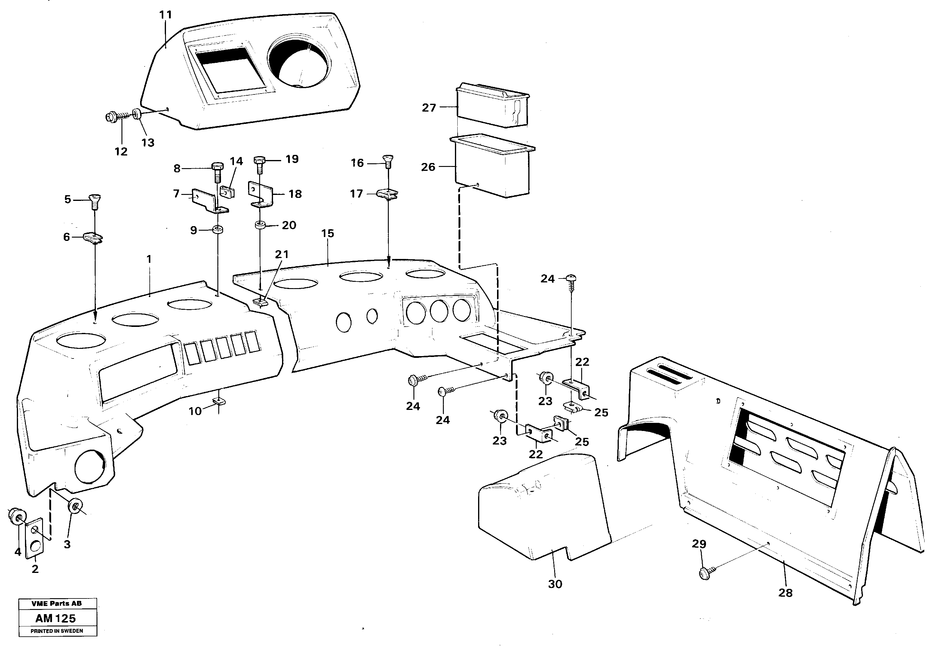Instrument panel — volvo parts diagram