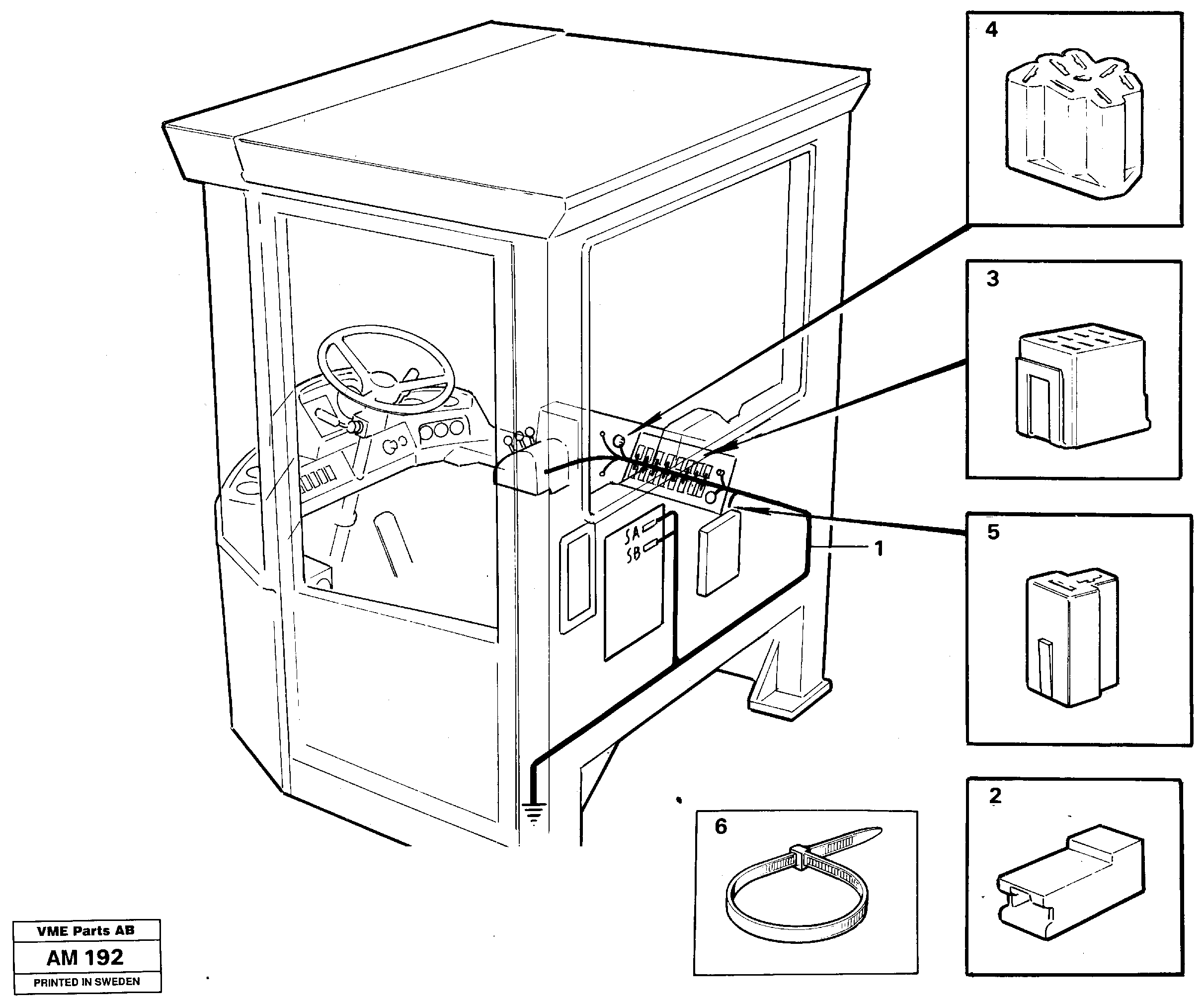 Cable harnesses, cab — volvo parts diagram
