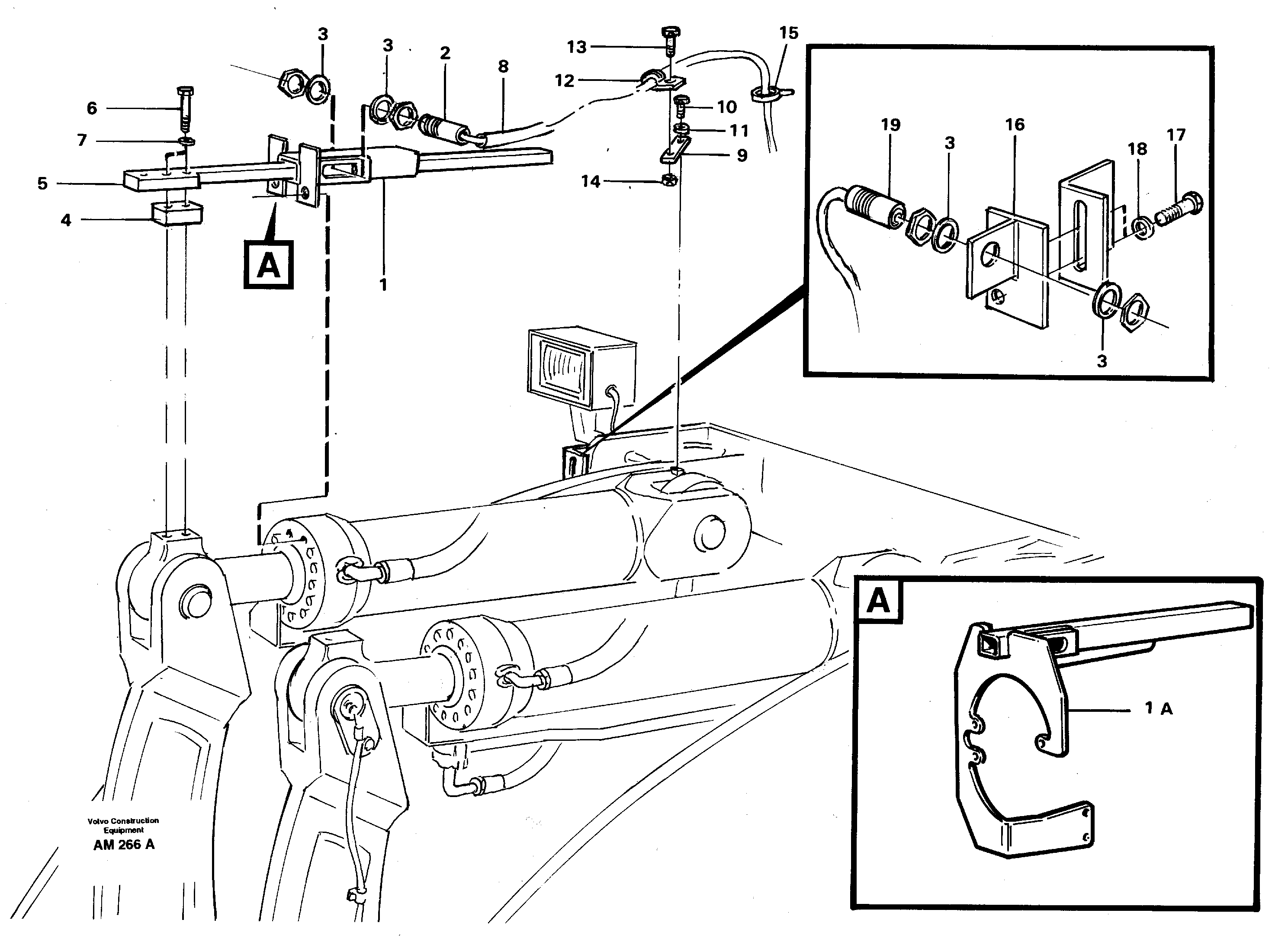 Bucket positioner and boom kickout — volvo parts diagram