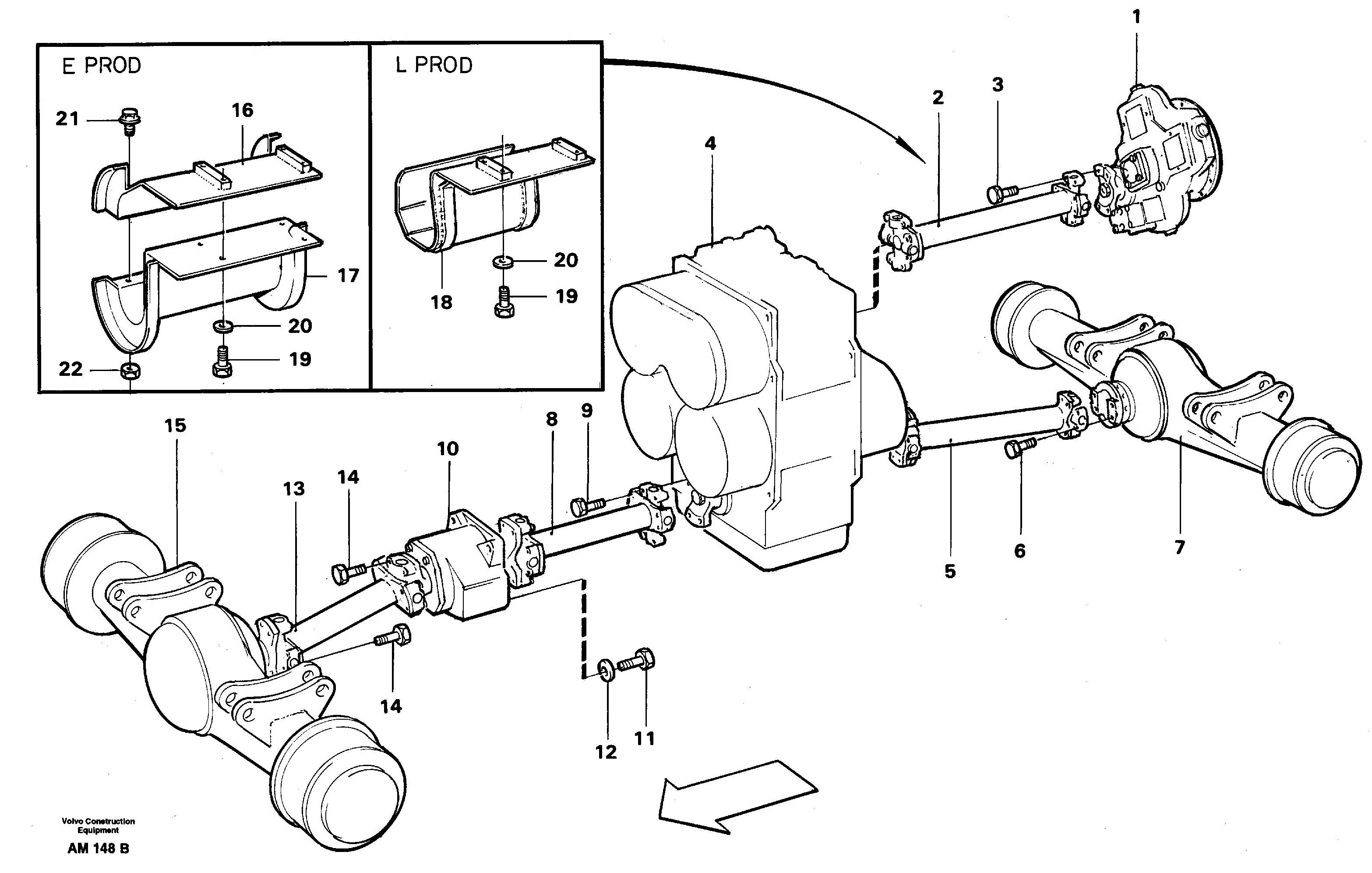Propeller shaft, mounting — volvo parts diagram