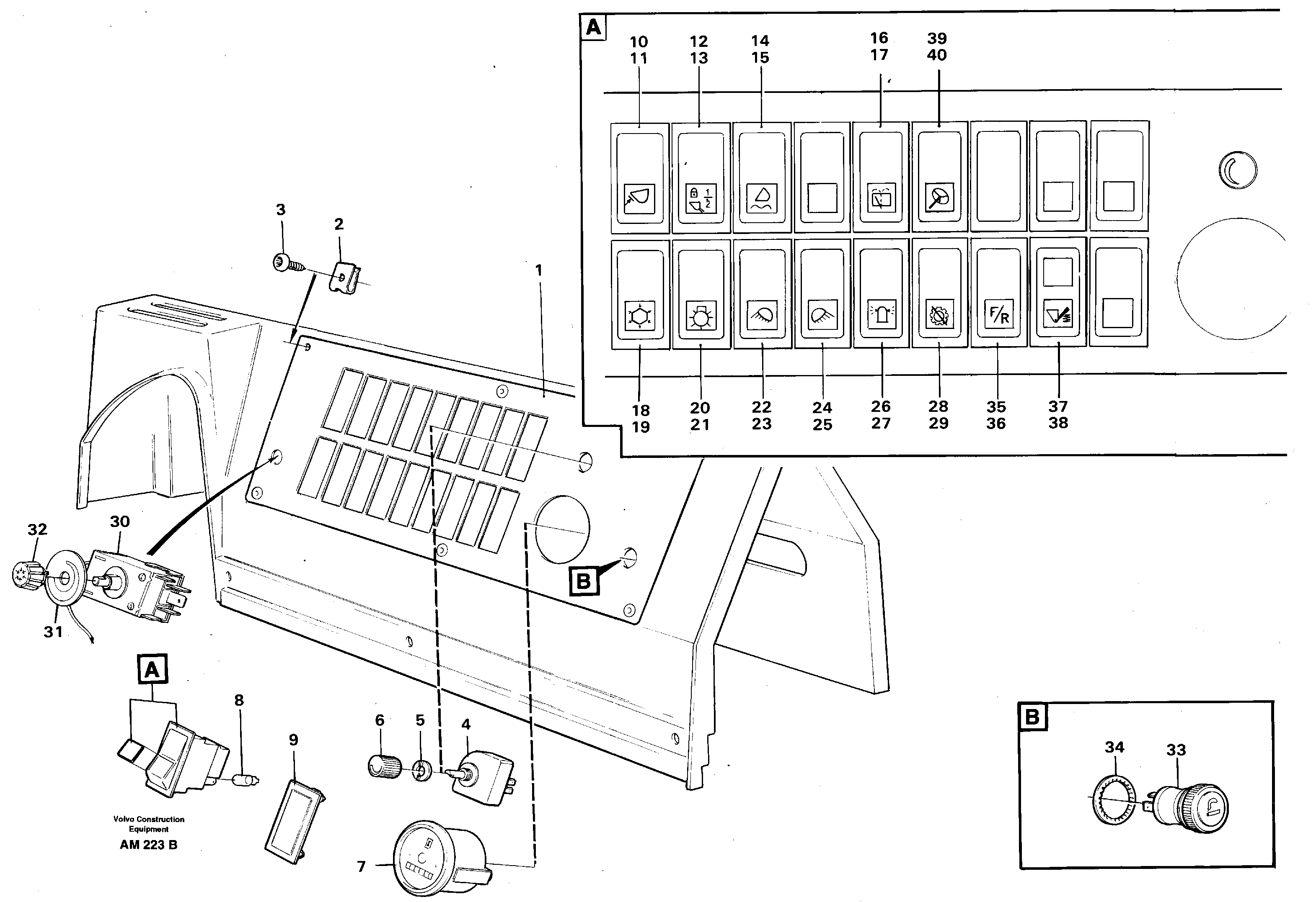 Switch panel — volvo parts diagram