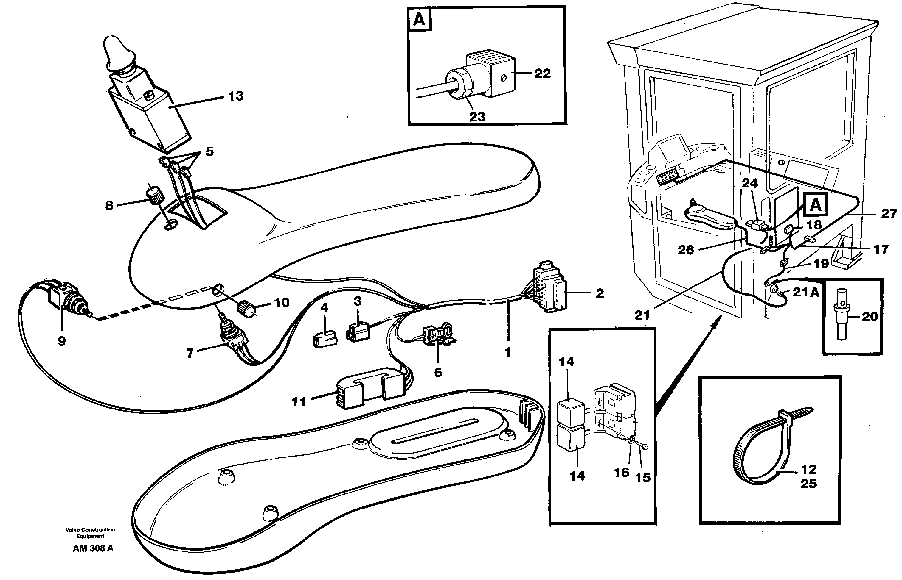 Cable harness for Cdc-steering.  94619 — volvo parts diagram