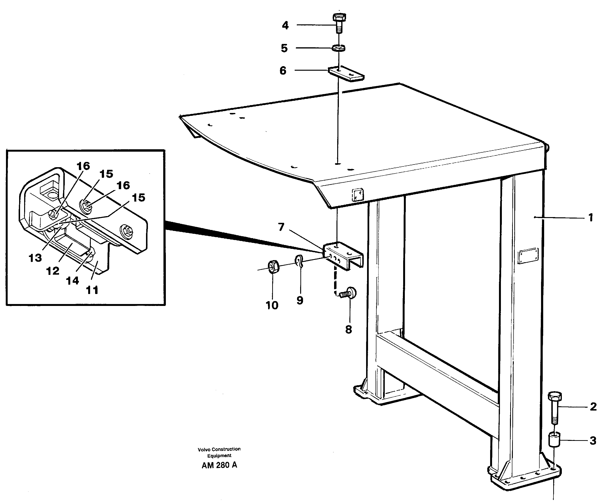 Roll-over bar — volvo parts diagram