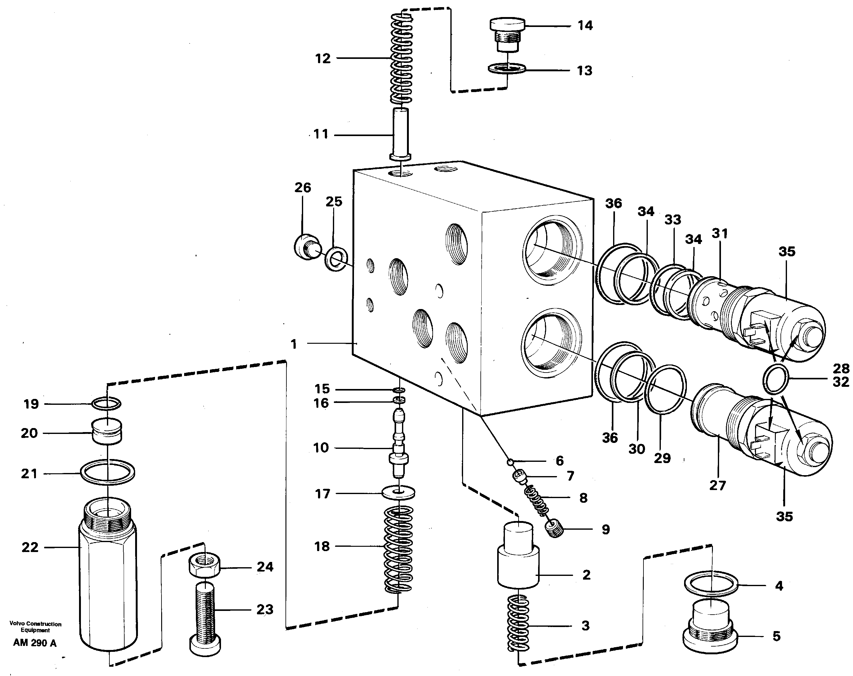 Valve, circuit body and return valve  94514 — volvo parts diagram