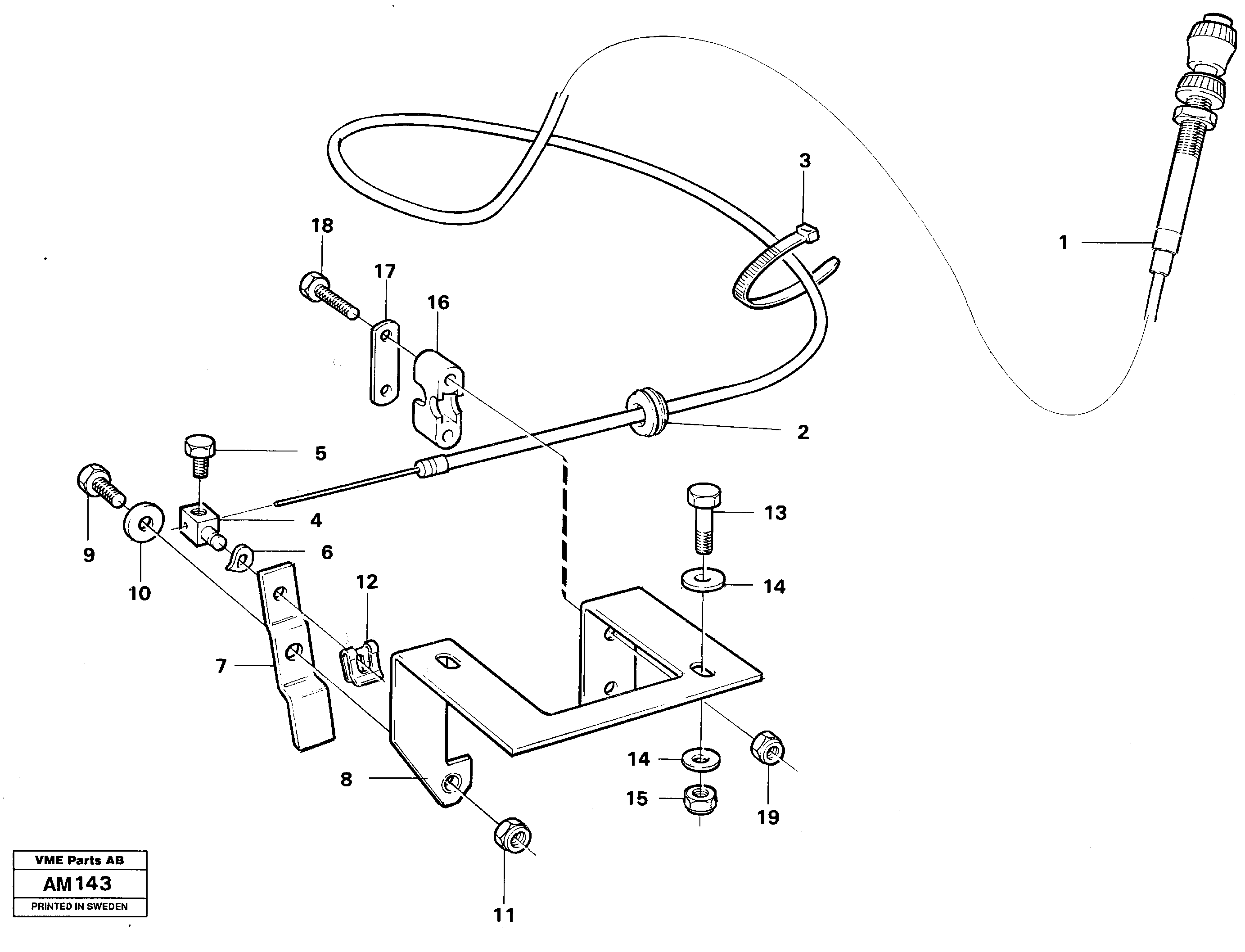 Hand throttle control.  91886 — volvo parts diagram
