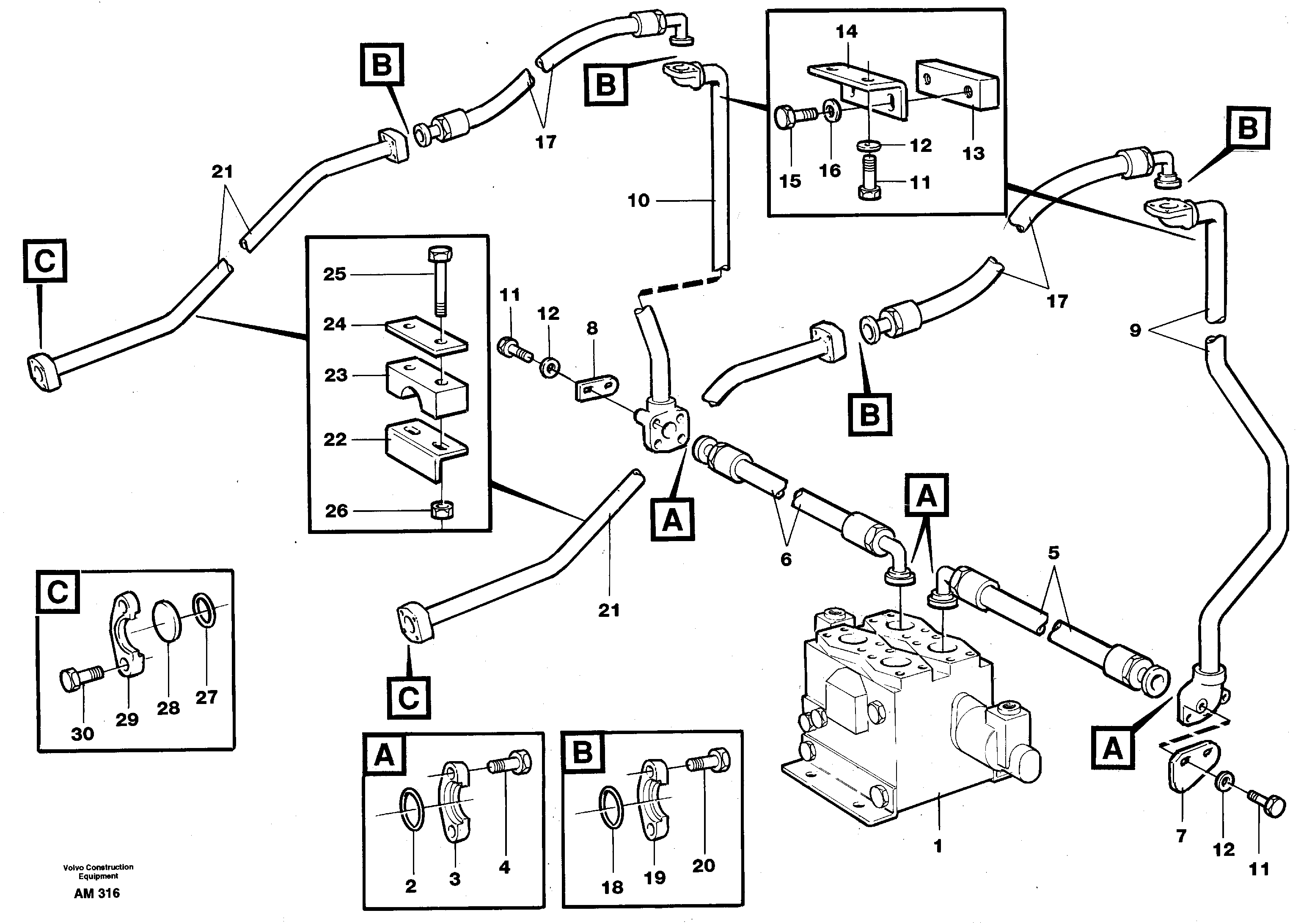Pressure lines, 3rd function  94778 — volvo parts diagram