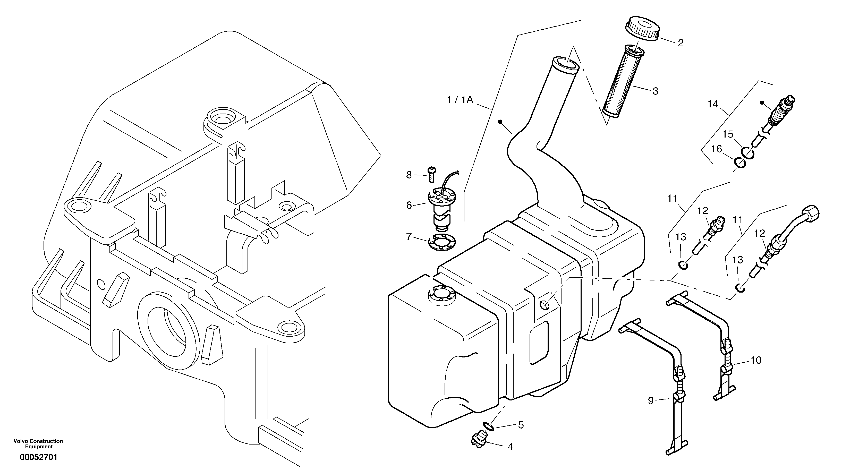 Fuel tank — volvo parts diagram