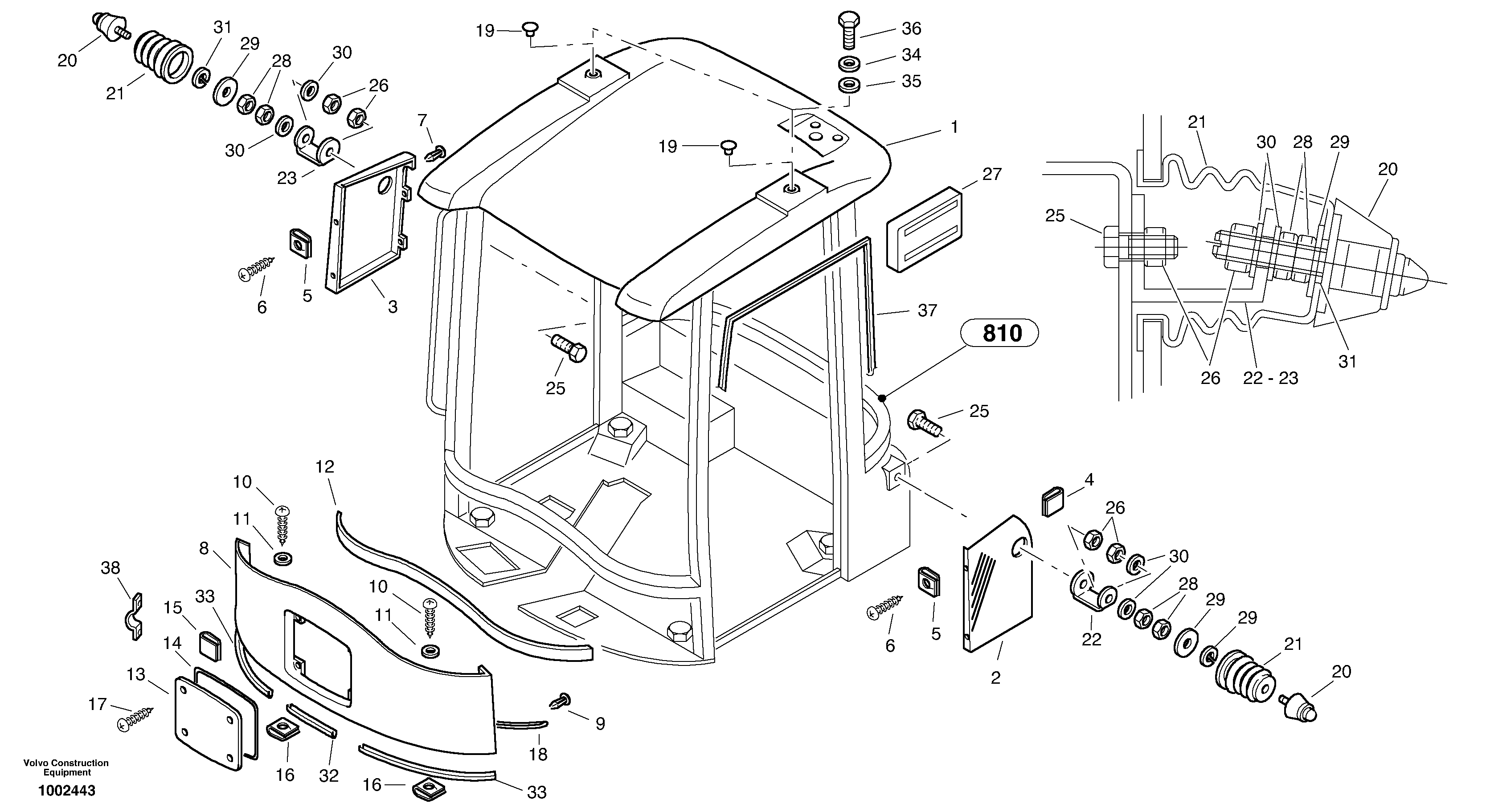Driver's cabin — volvo parts diagram