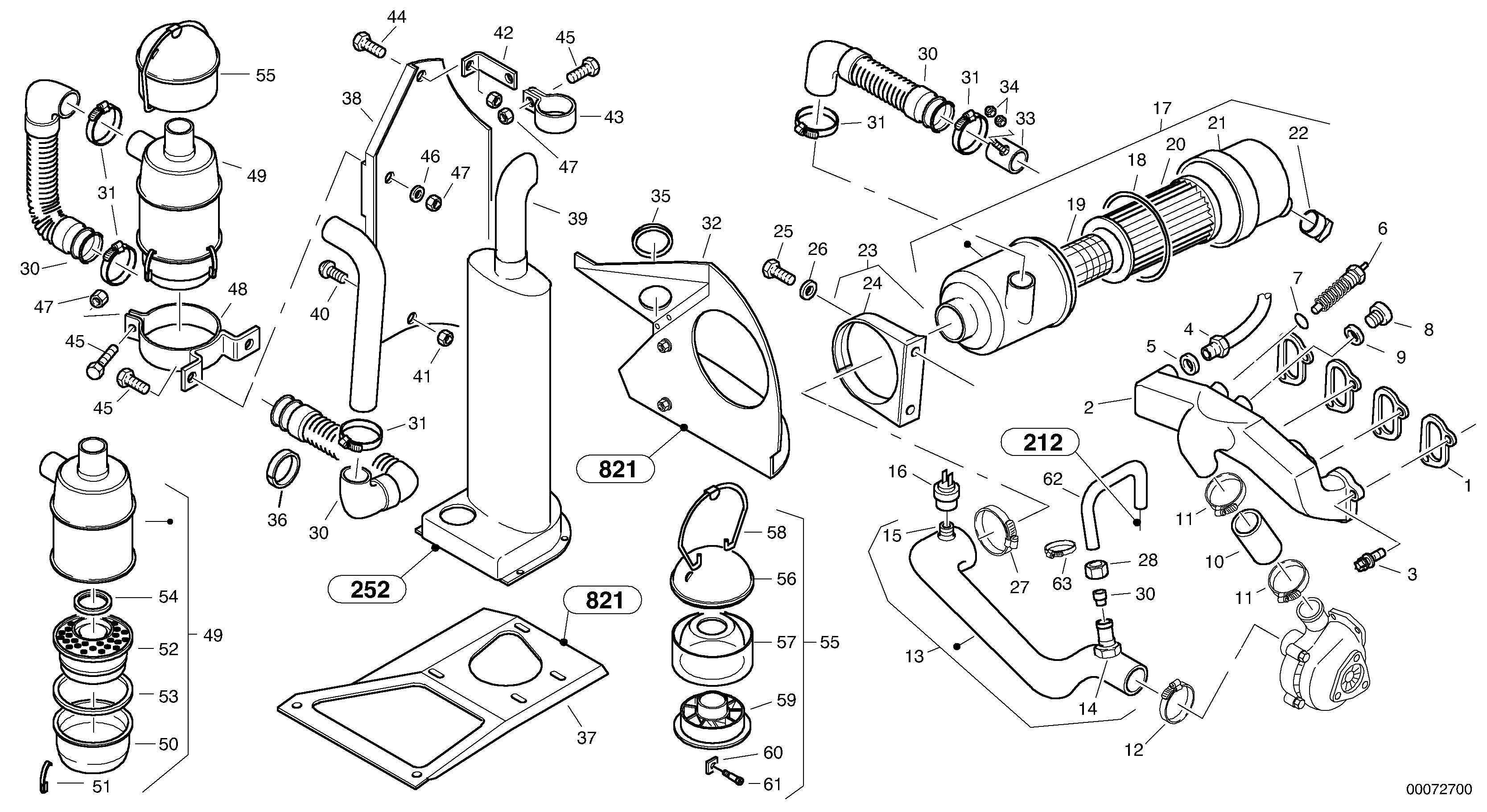 Prefilter - Oil bath air filter — volvo parts diagram