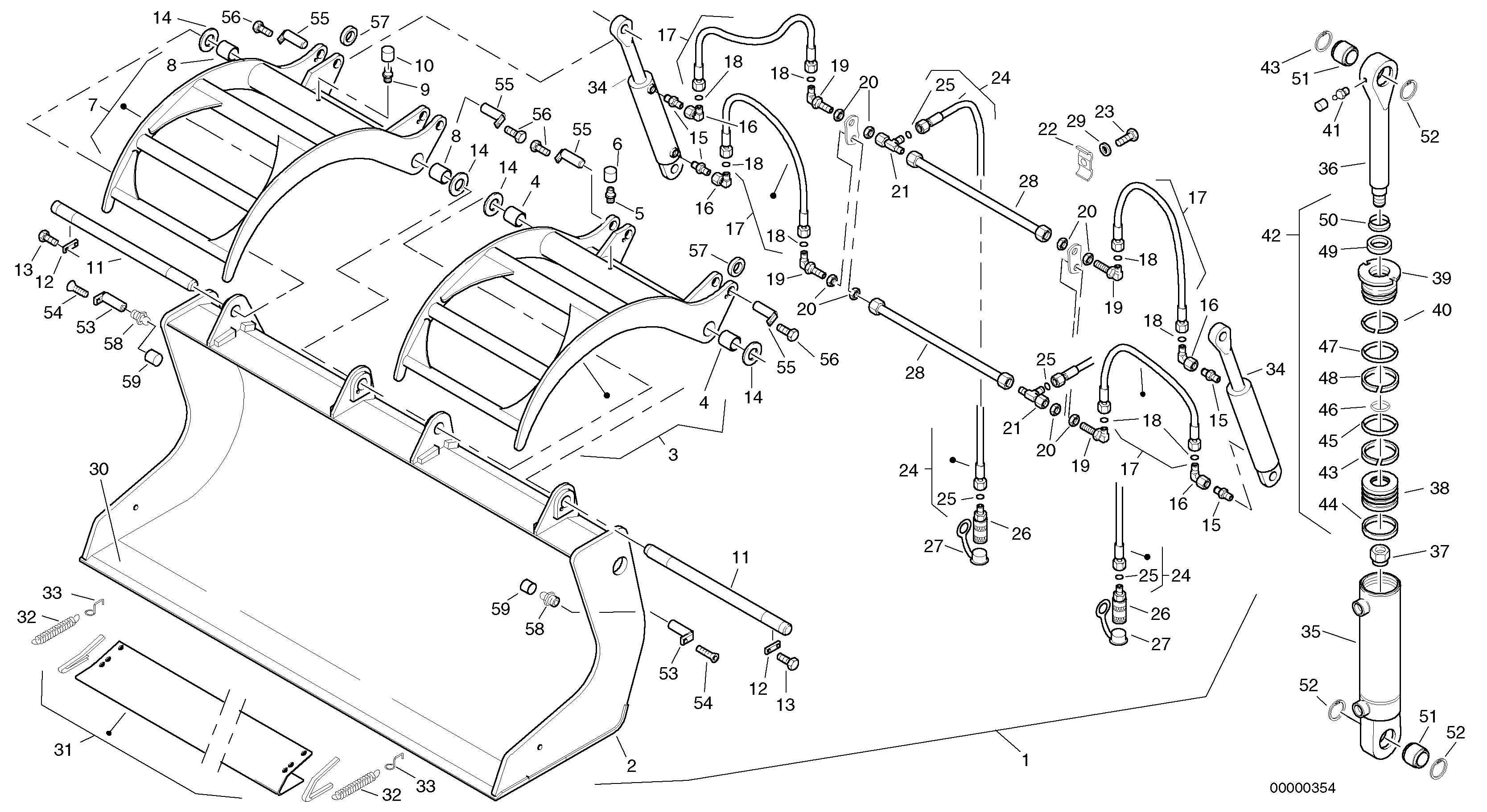 Scrap bucket, 0.7 m³ - 1900 mm broad — volvo parts diagram