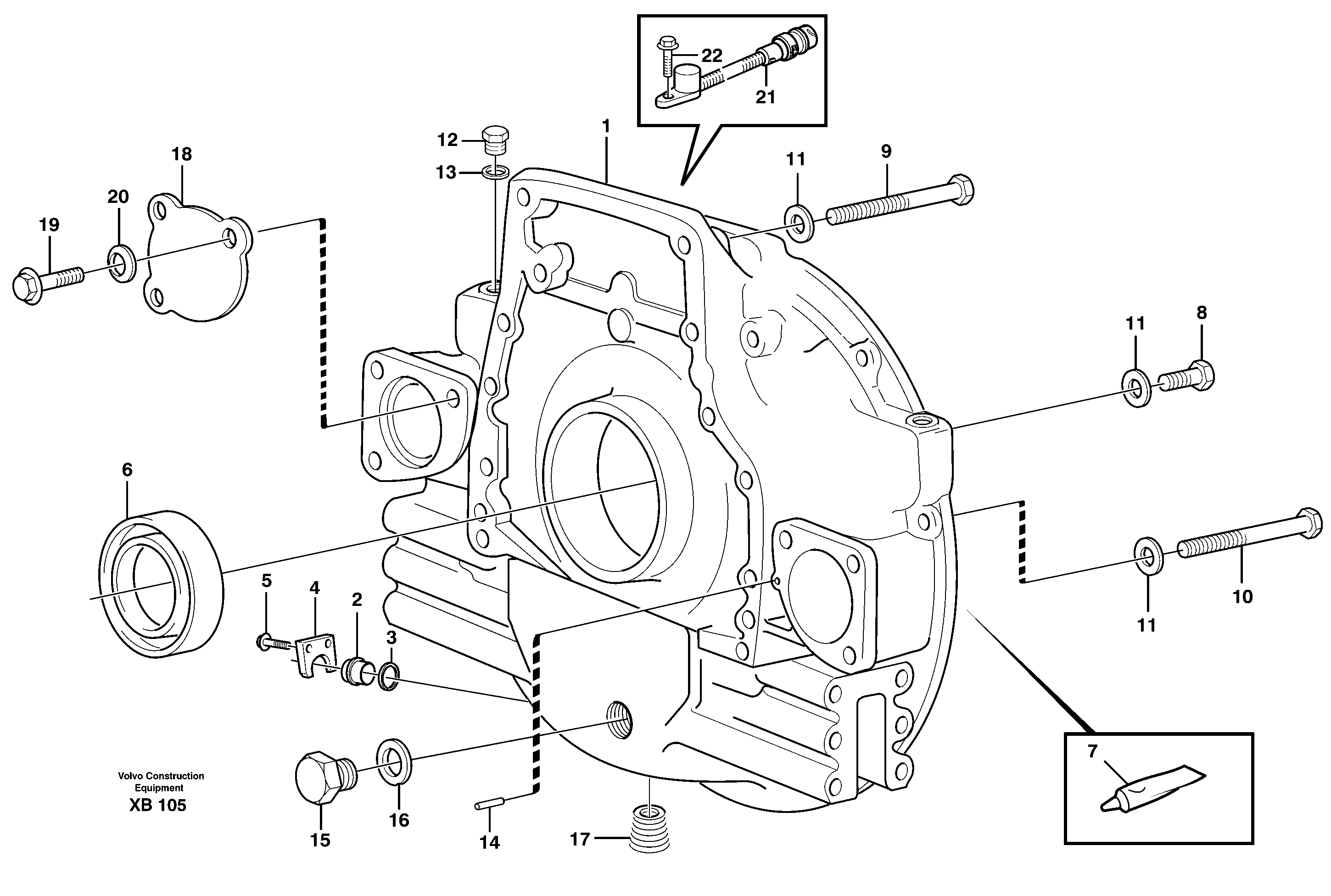 Flywheel housing  D10B ENGINE — volvo parts diagram