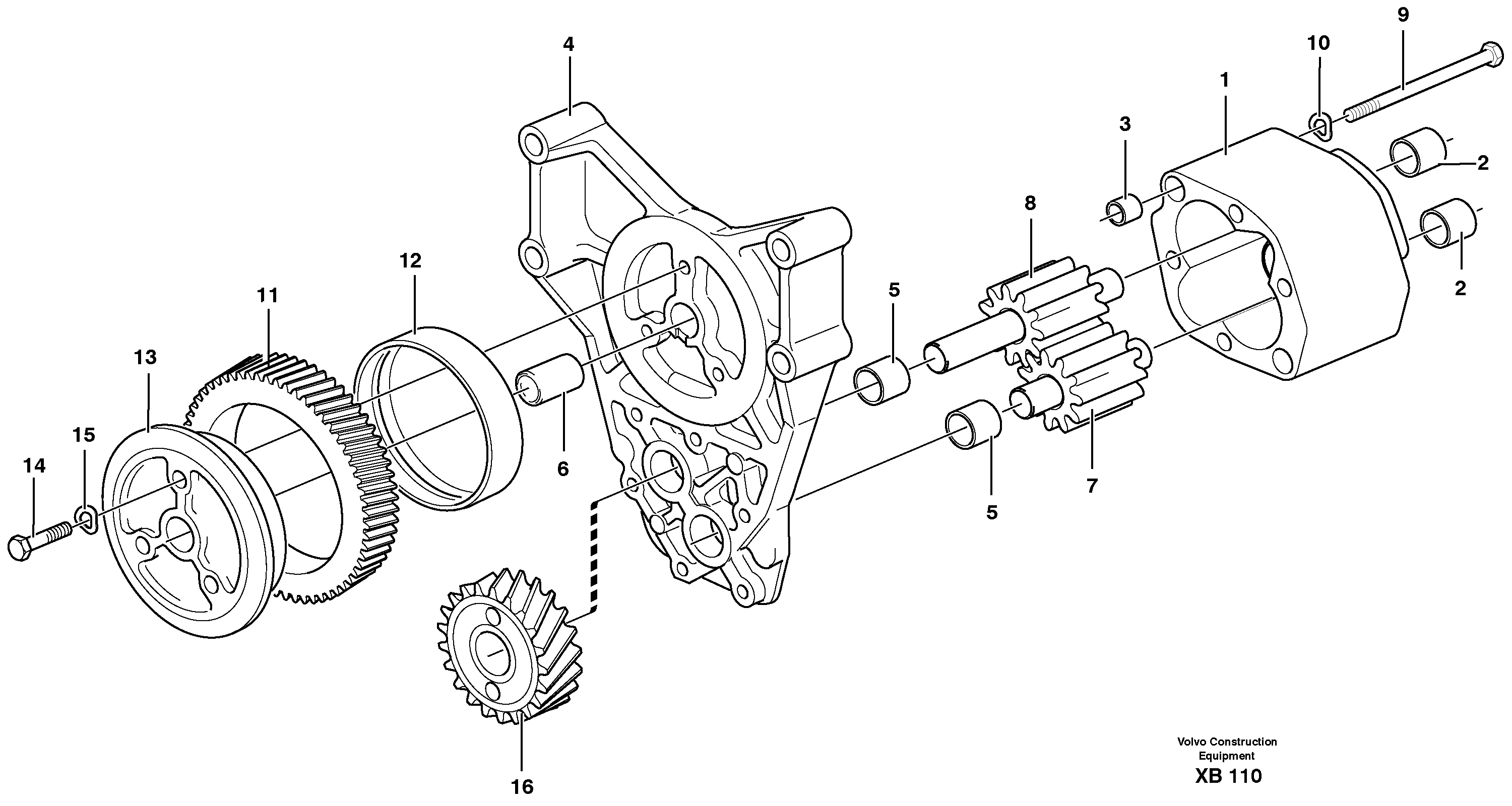Oil pump  D10B ENGINE — volvo parts diagram