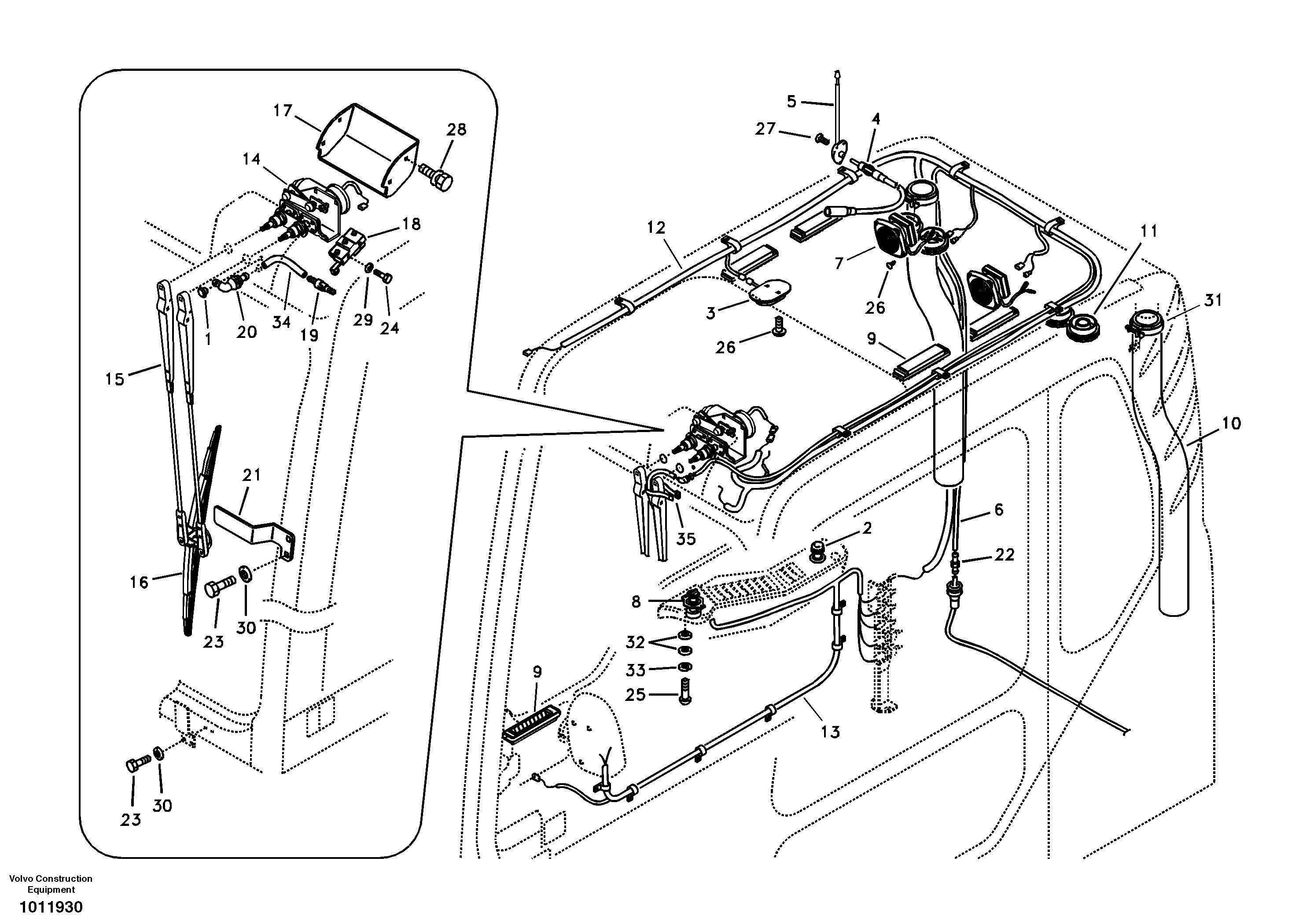Cable harnesses, cab — volvo parts diagram