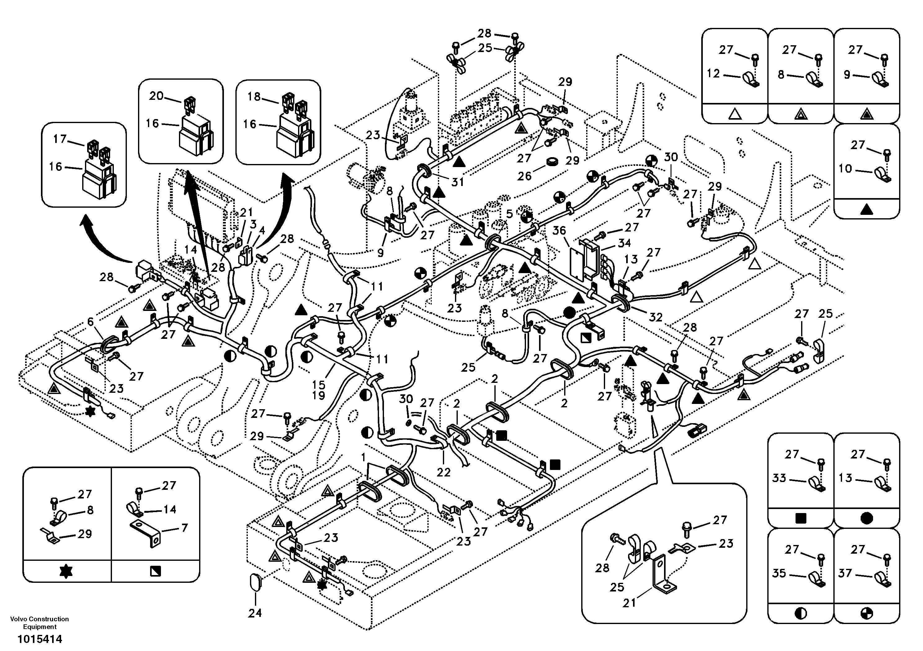 Cable and wire harness, main  D12C ENGINE — volvo parts diagram