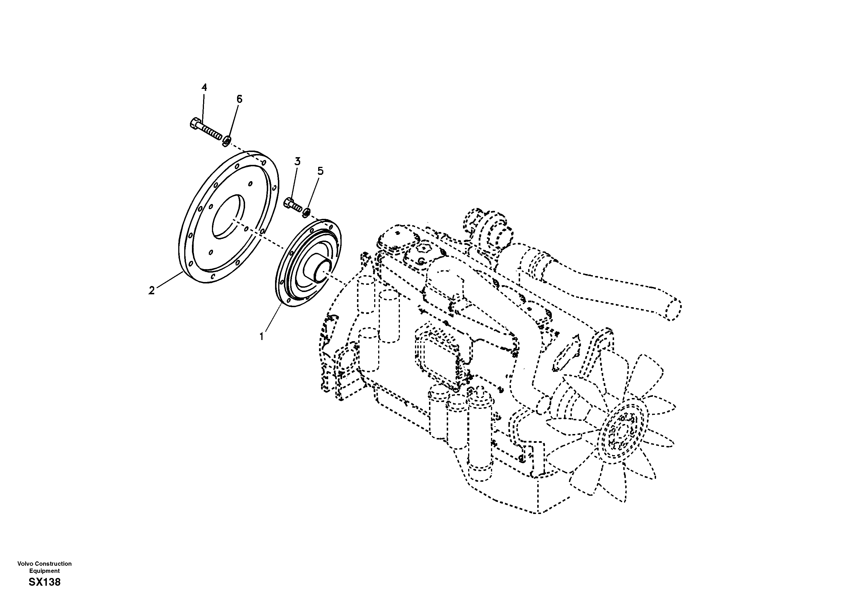 Pump gearbox with assembling parts — volvo parts diagram