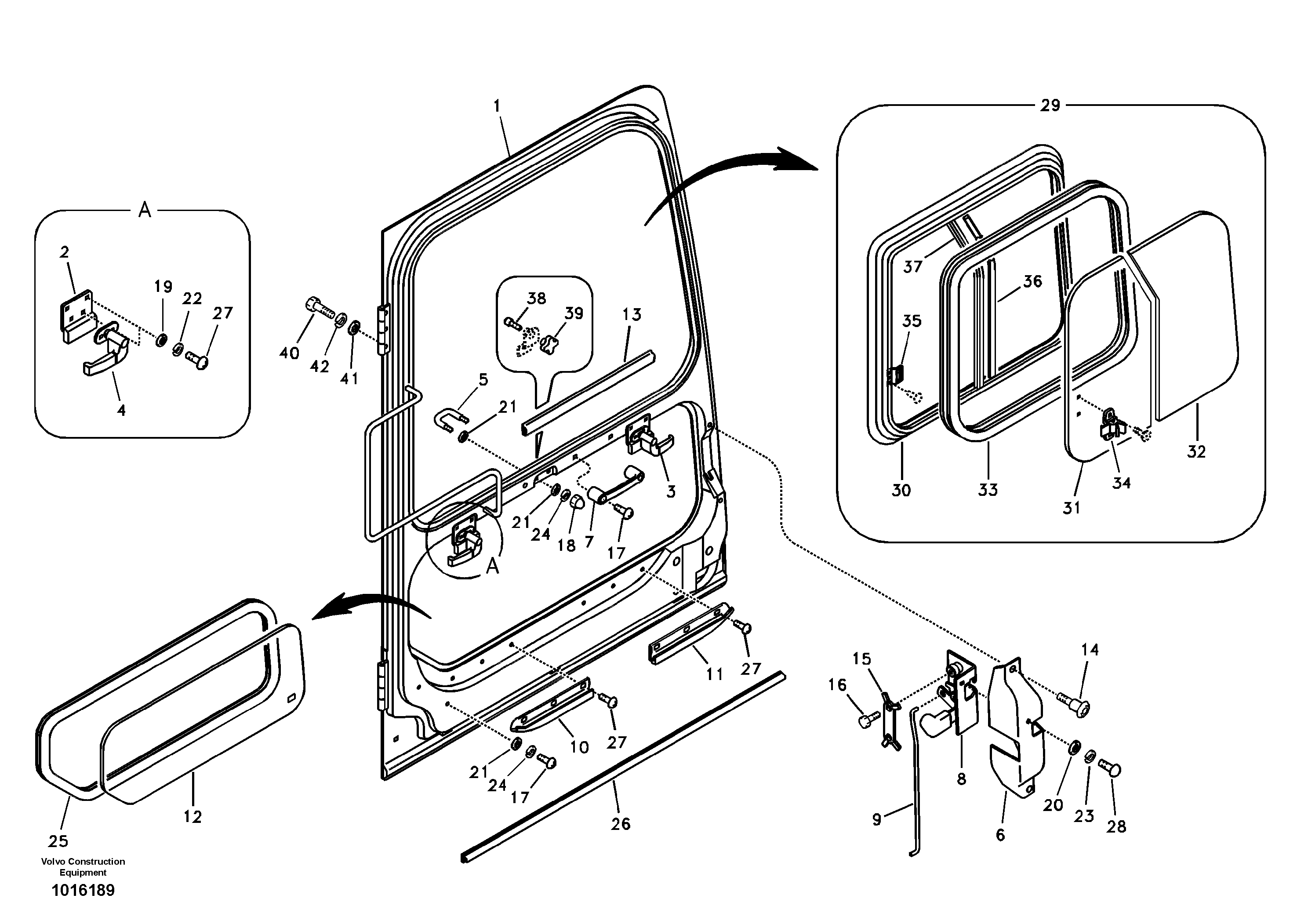 Door, operator's cab — volvo parts diagram