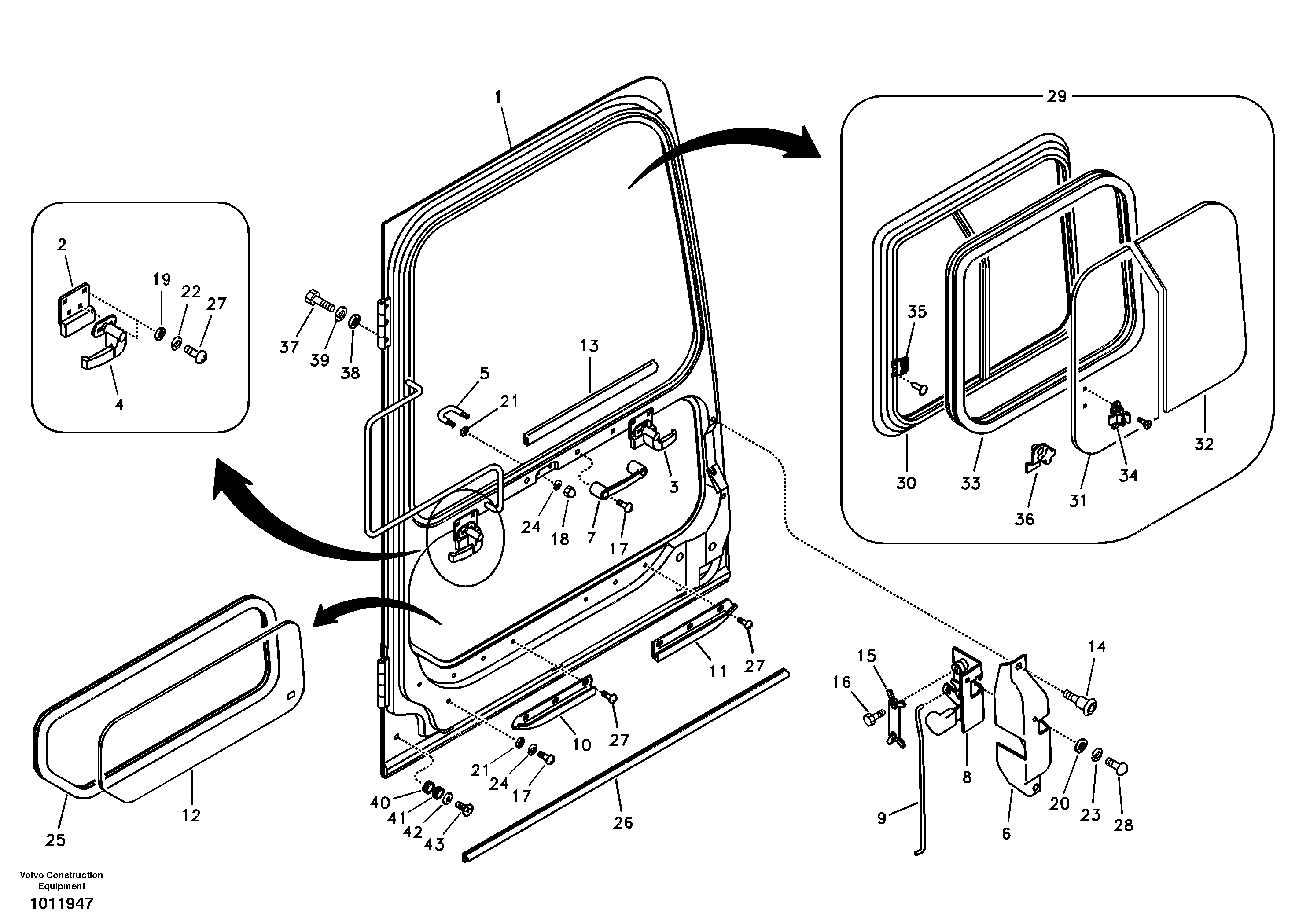 Door, operator's cab — volvo parts diagram