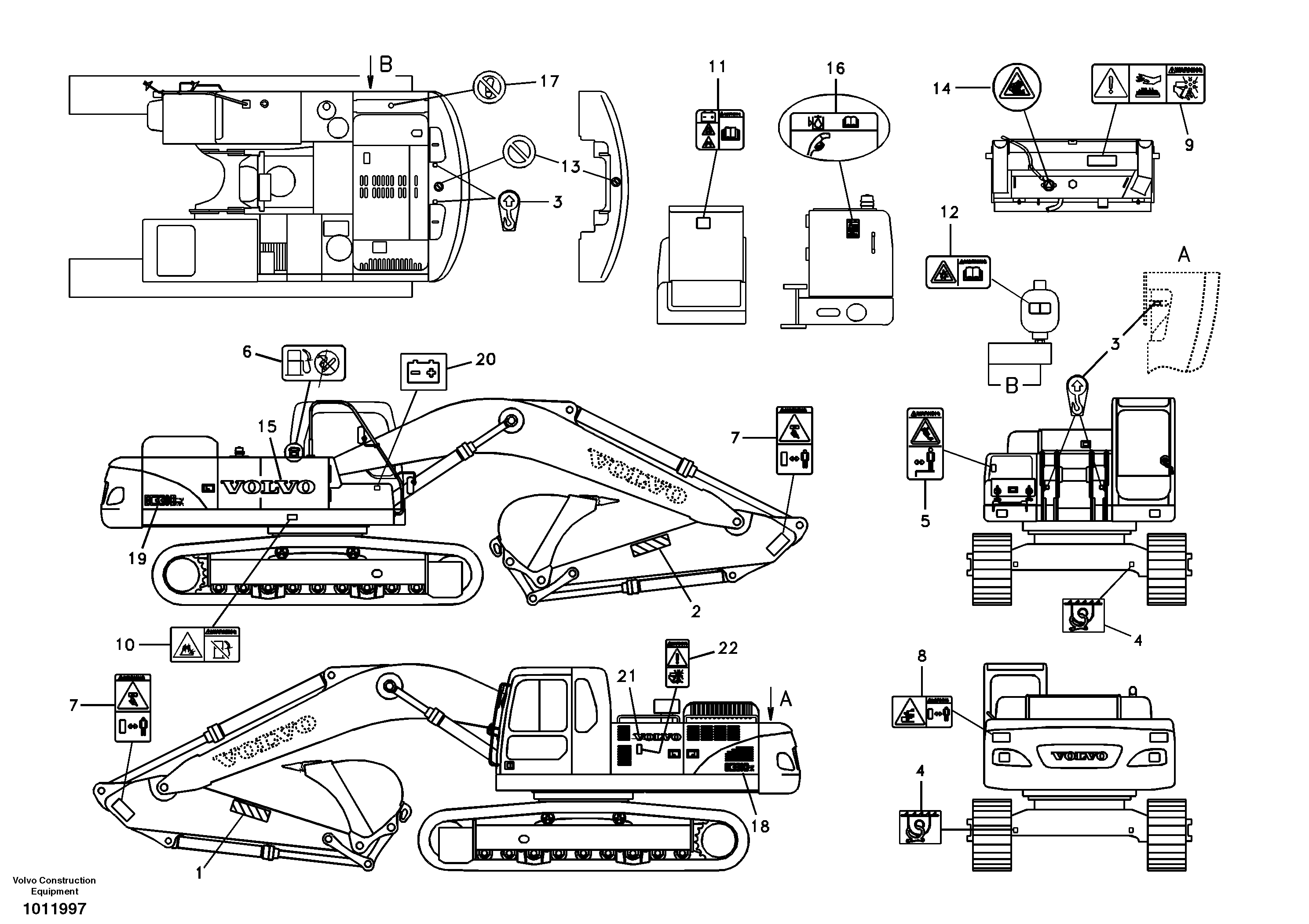 Decal, outer location — volvo parts diagram