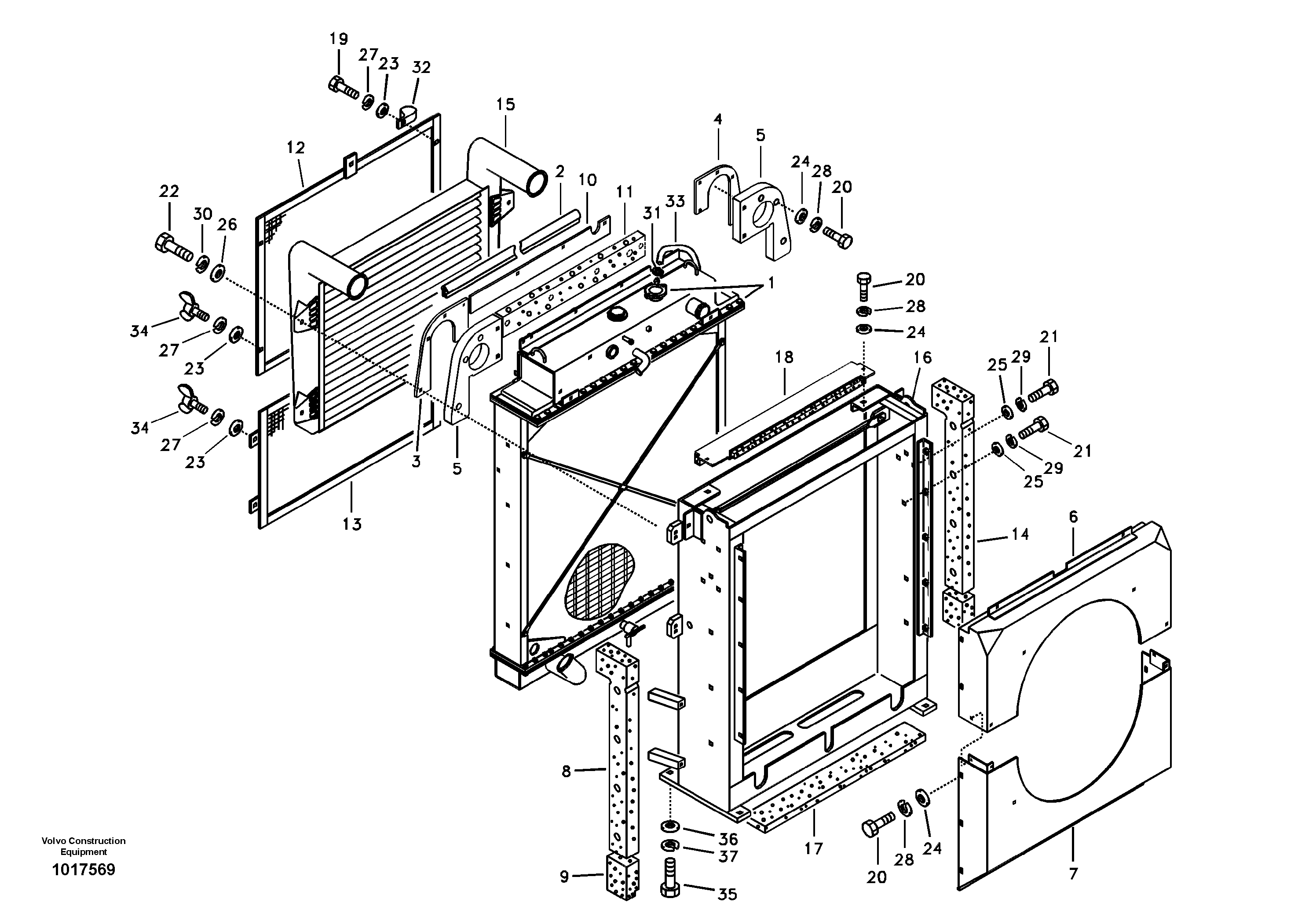 Radiator — volvo parts diagram