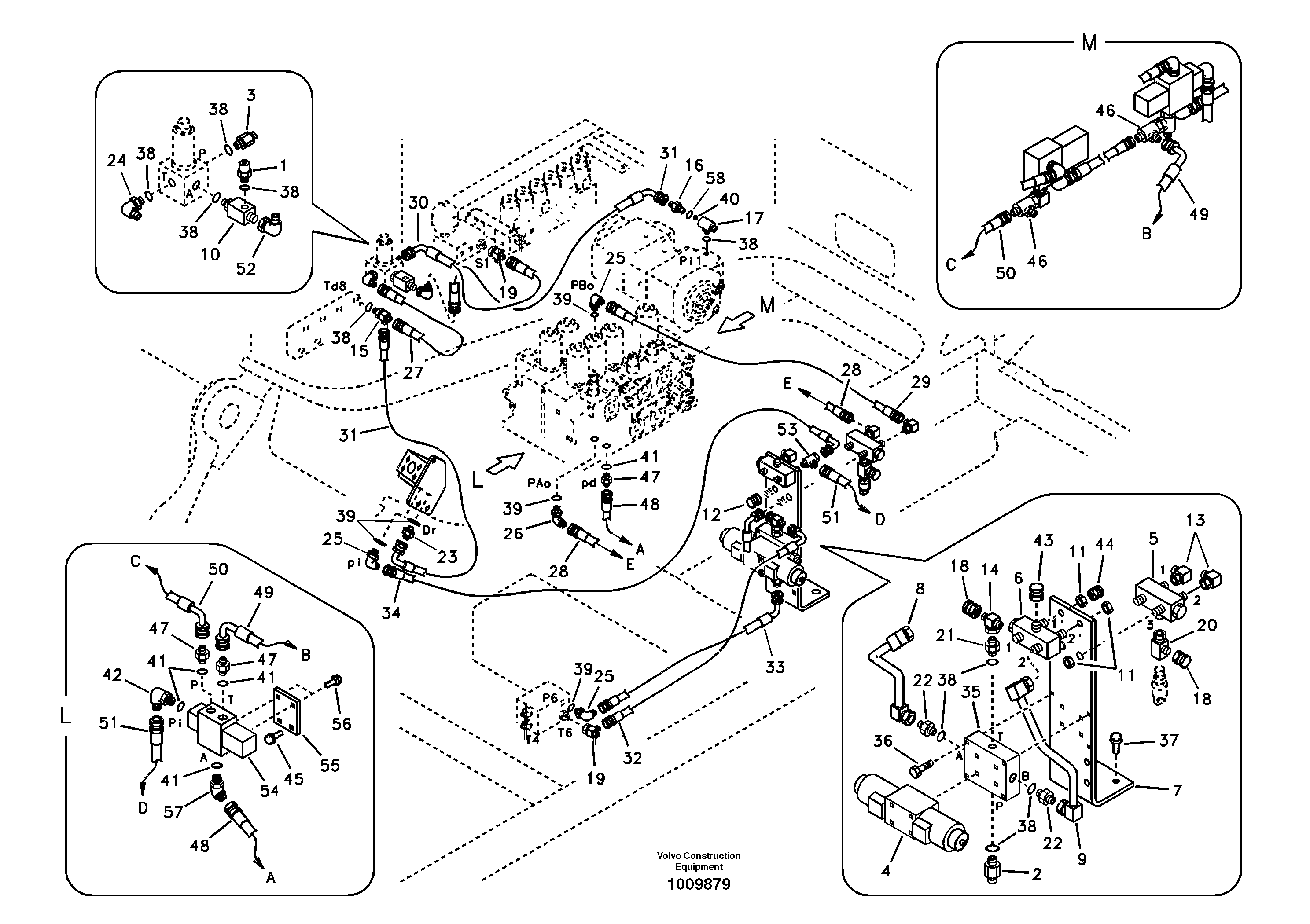 Working hydraulic, hammer and shear for 1st pump flow — volvo parts diagram