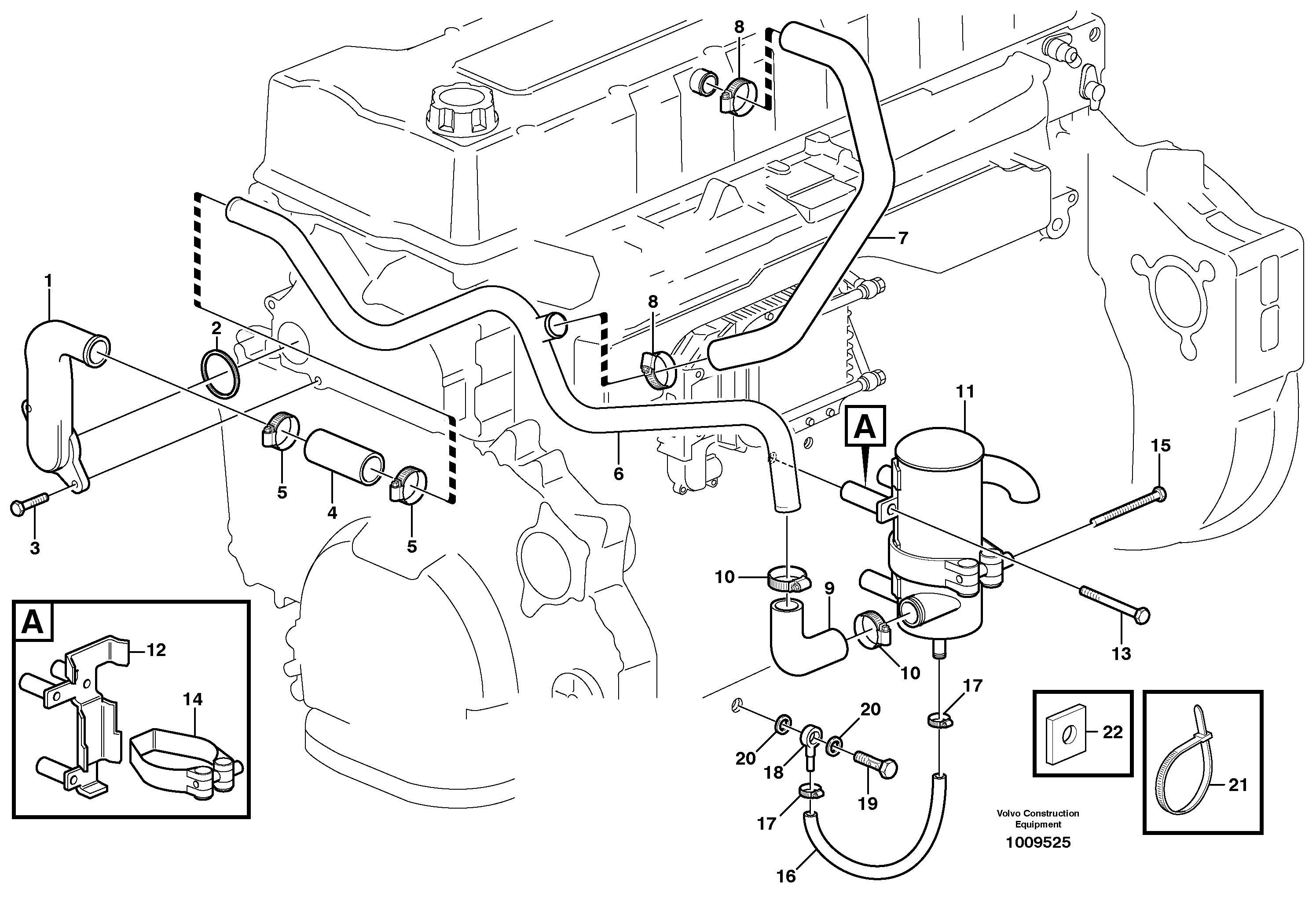 Crankcase ventilation  D12C ENGINE — volvo parts diagram