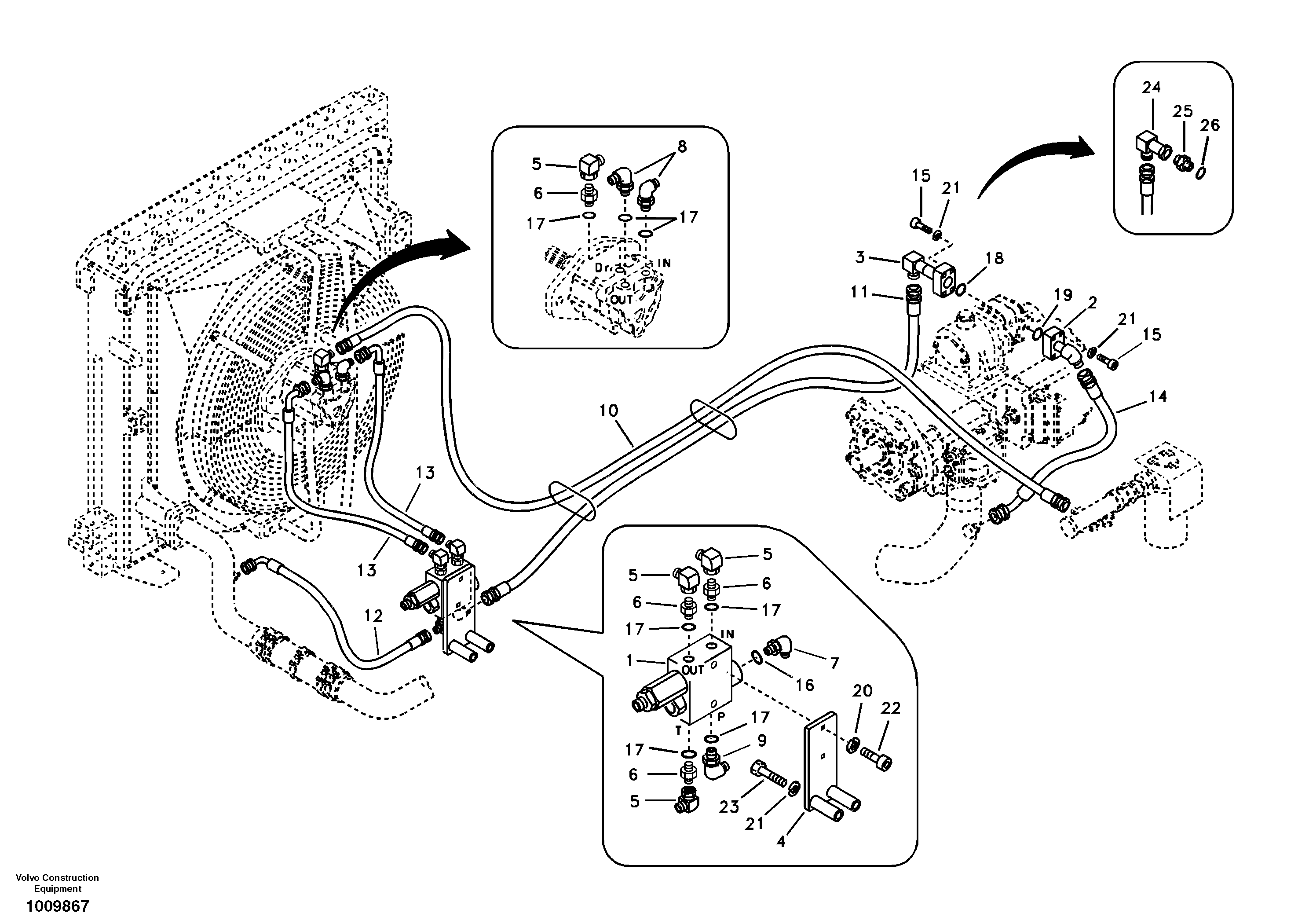 Hydraulic system, oil cooling system — volvo parts diagram