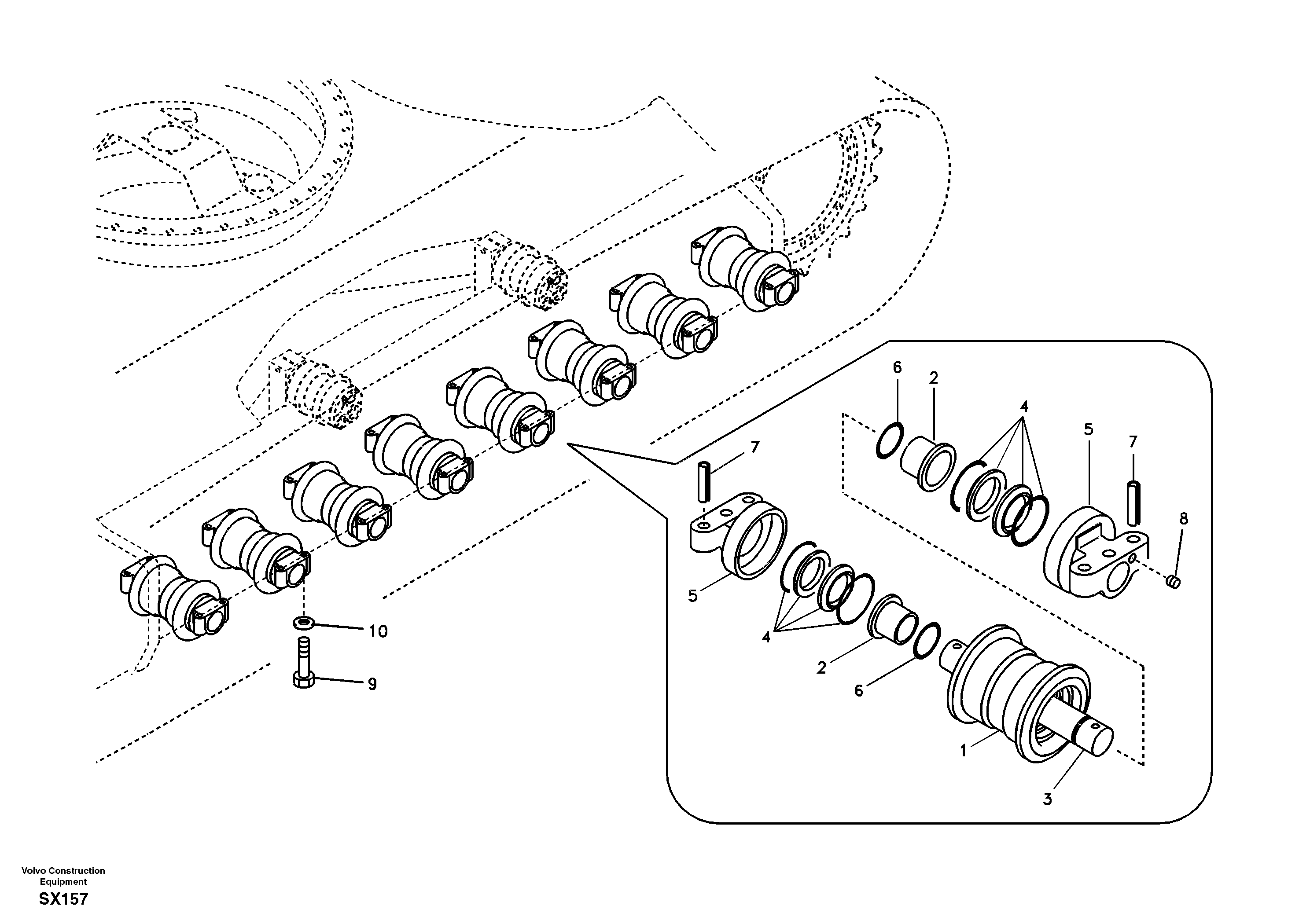 Bottom roller — volvo parts diagram