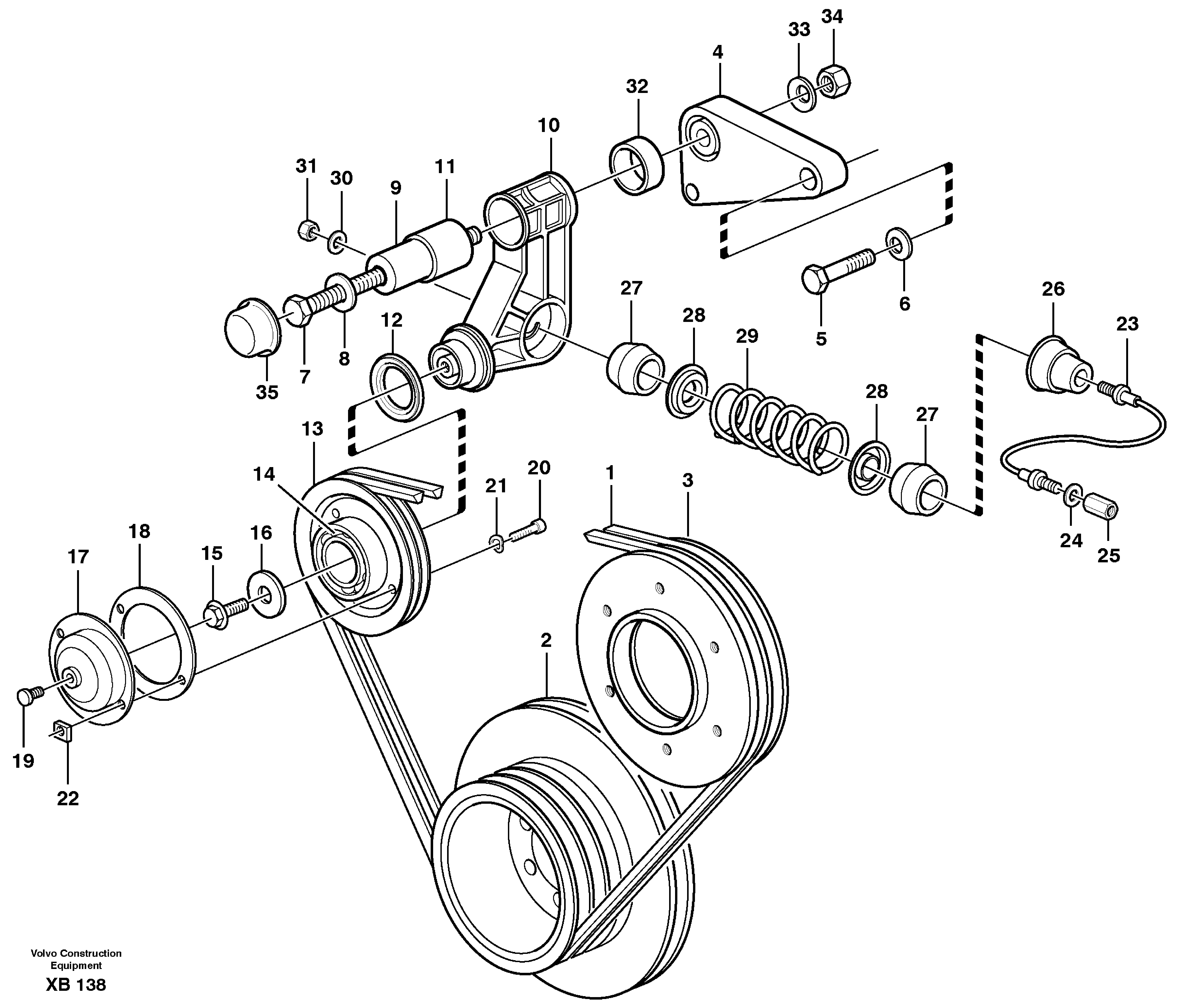 Belt transmission  D10B ENGINE — volvo parts diagram