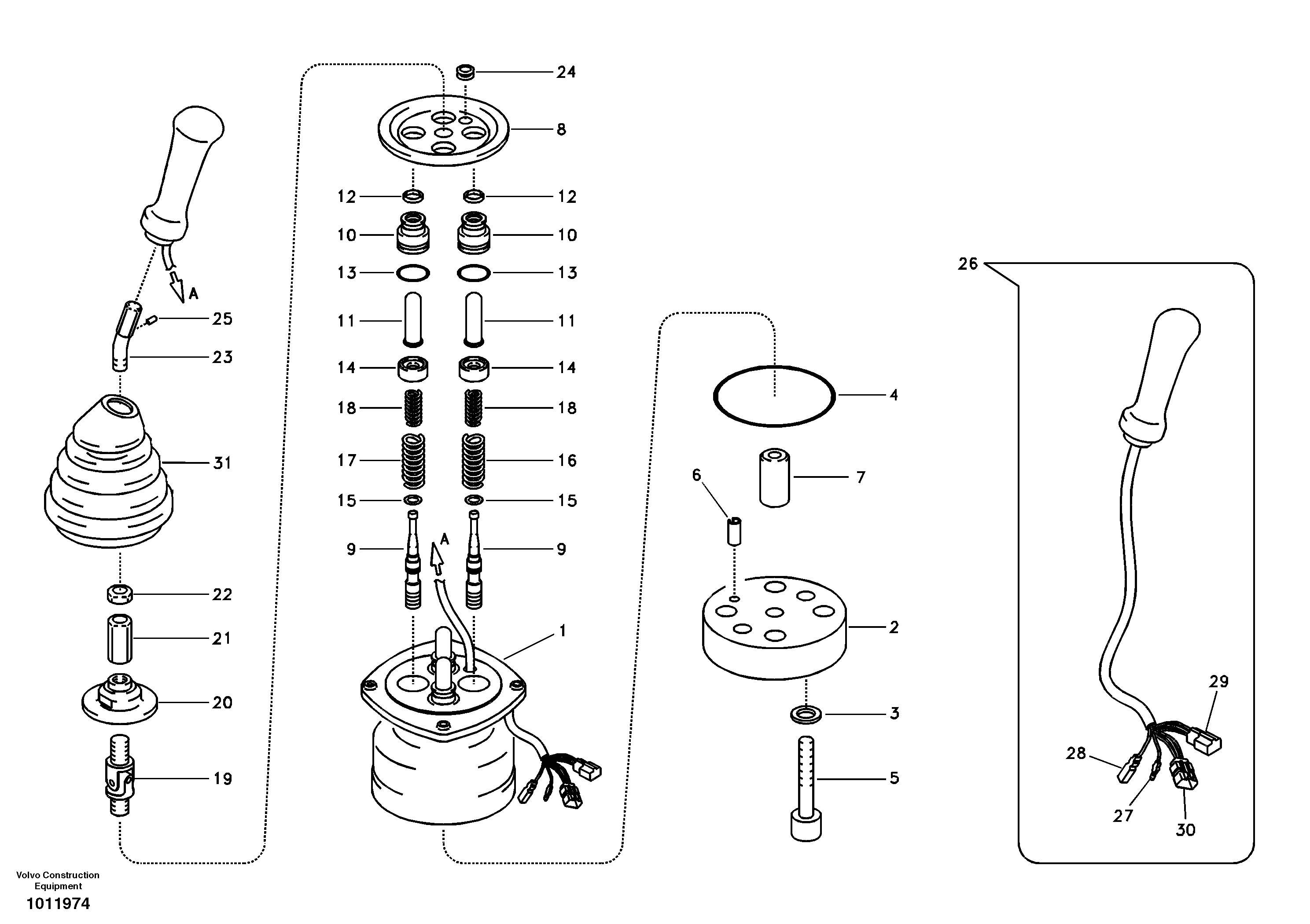 Servo system, remote control valve — volvo parts diagram