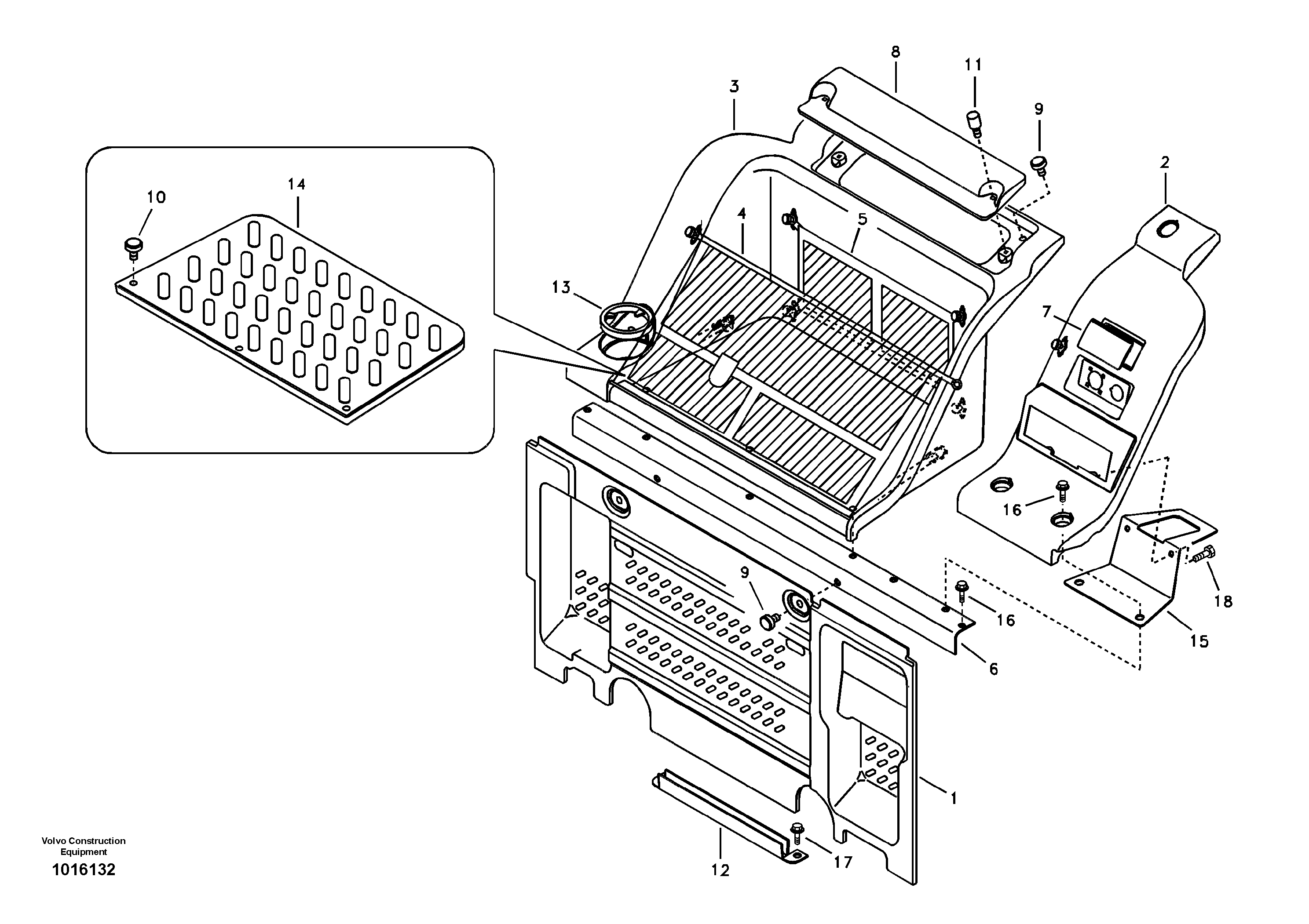 Instrument panel, radio panel — volvo parts diagram