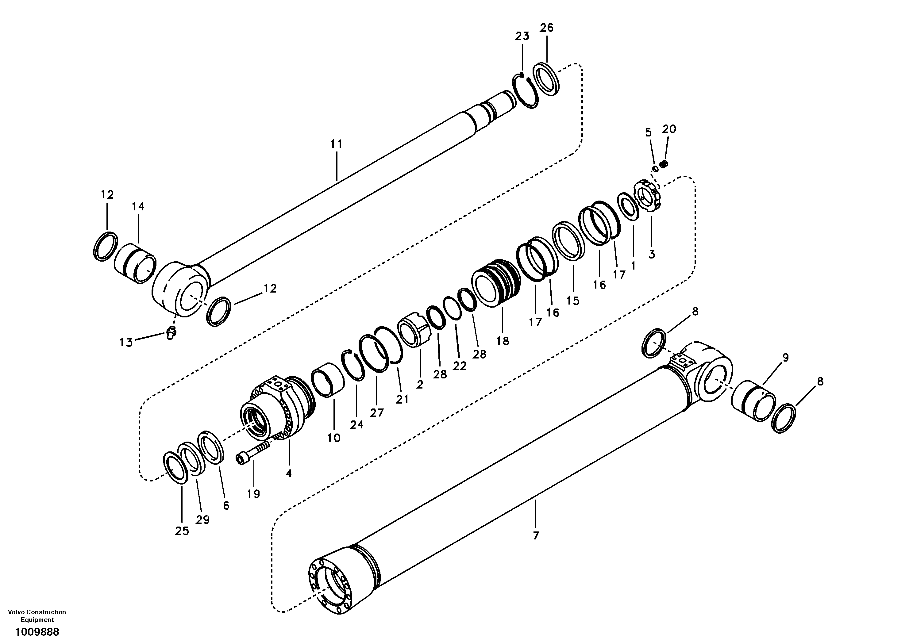 Bucket cylinder — volvo parts diagram