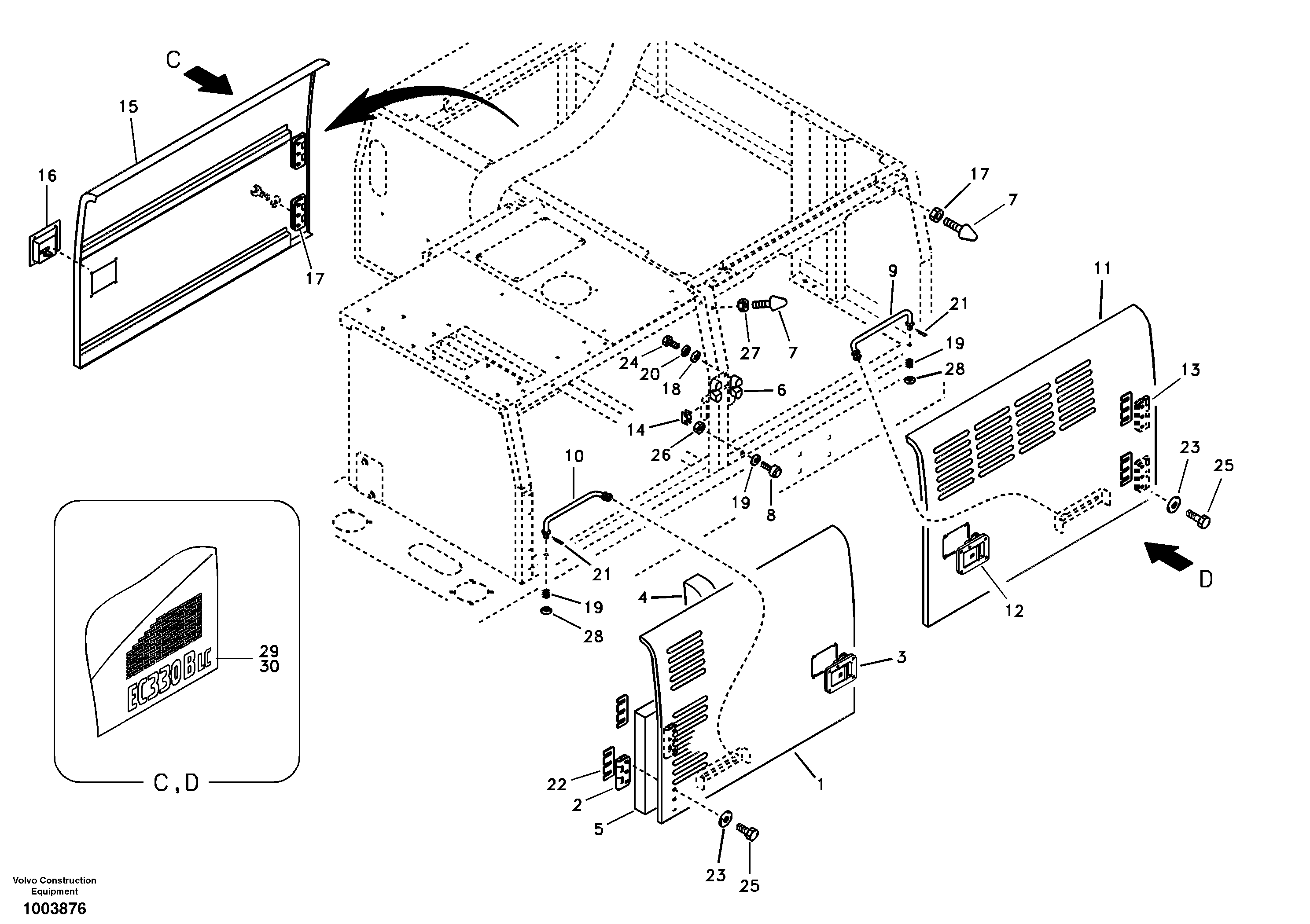 Door, side  D10B ENGINE — volvo parts diagram