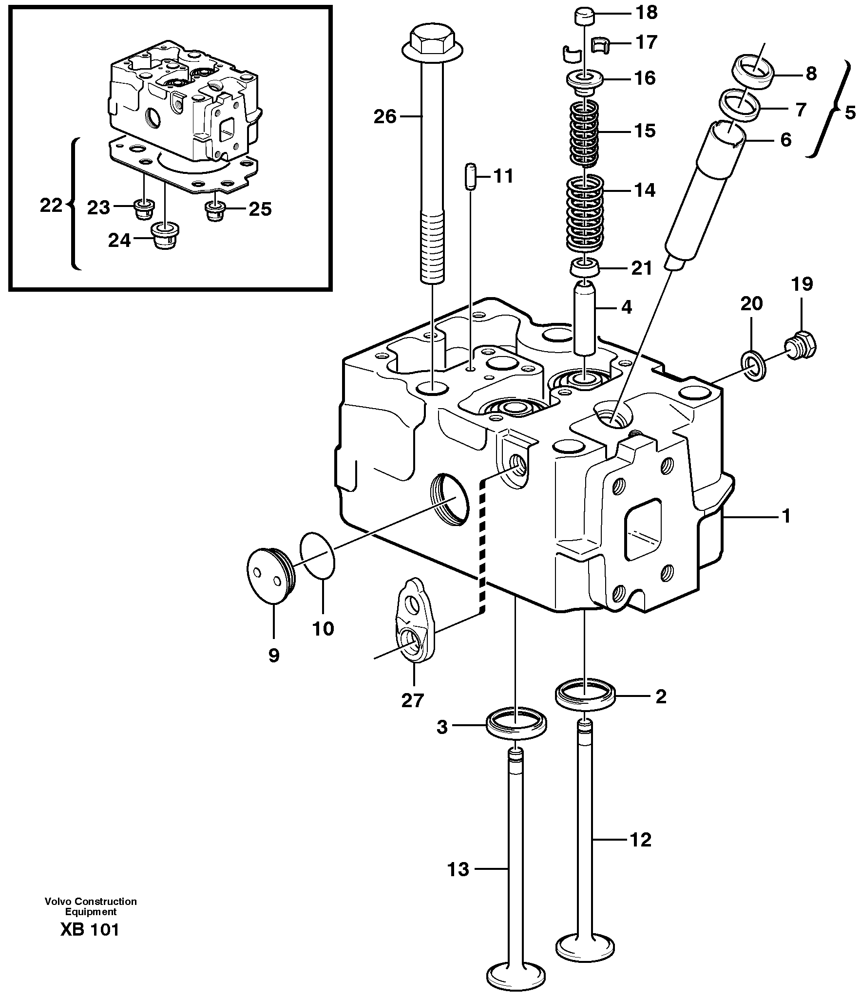 Cylinder head  D10B ENGINE — volvo parts diagram
