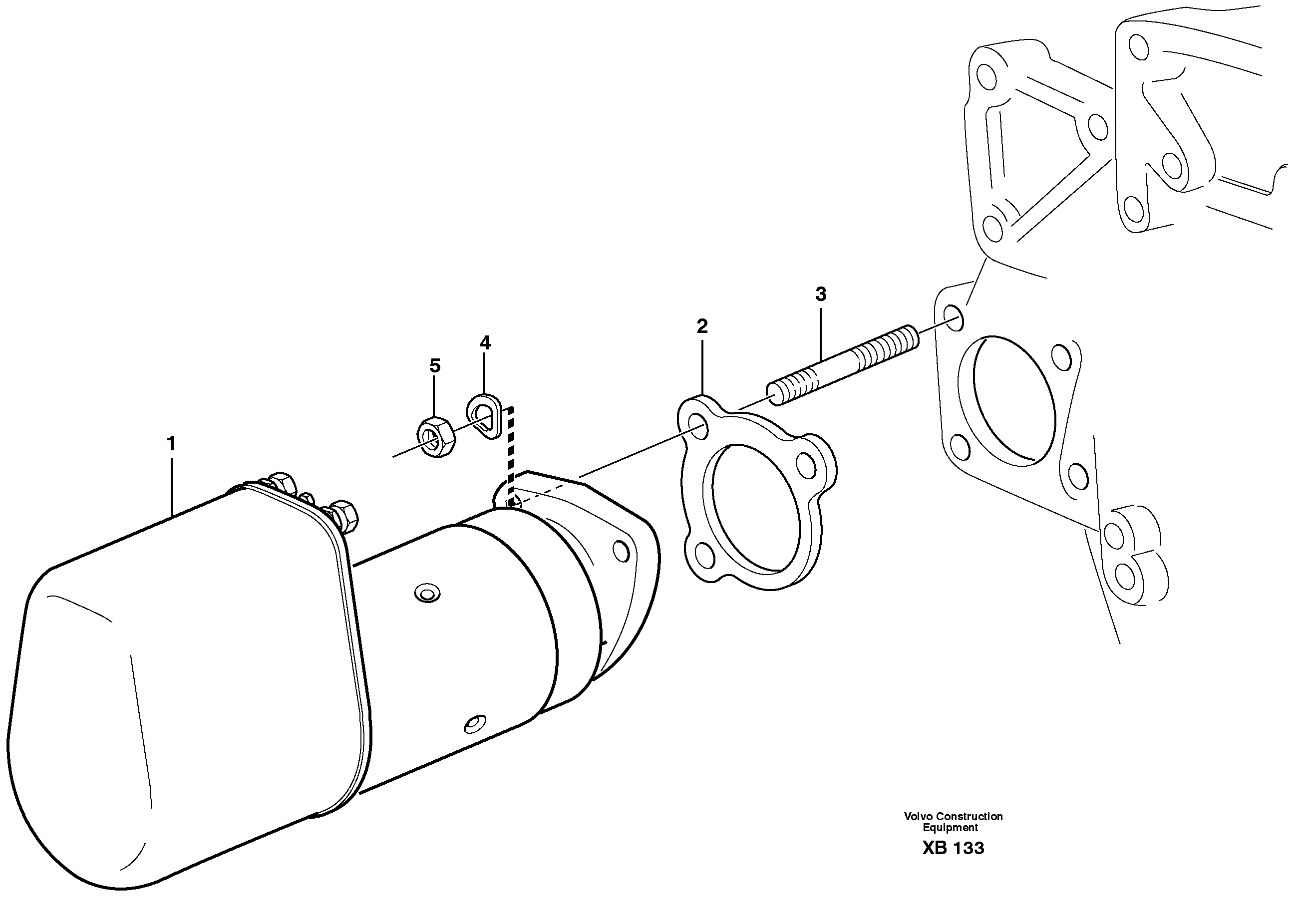 Starter motor with assembling details D10B ENGINE — volvo parts diagram