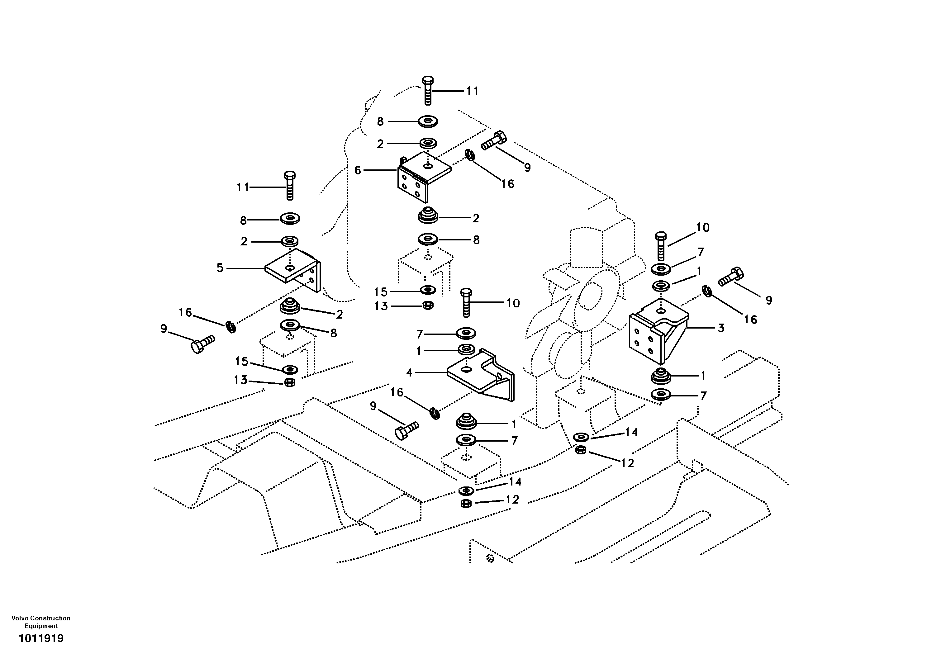 Engine mounting  D12C ENGINE — volvo parts diagram