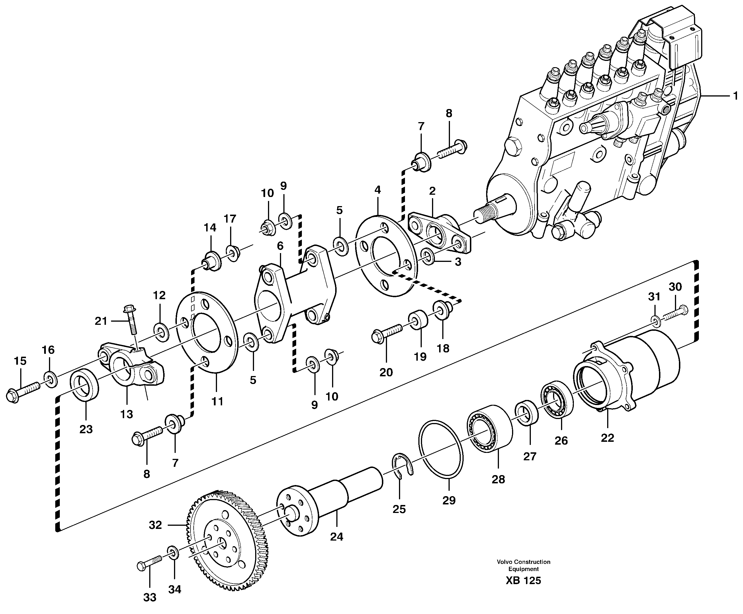Pump drive  D10B ENGINE — volvo parts diagram
