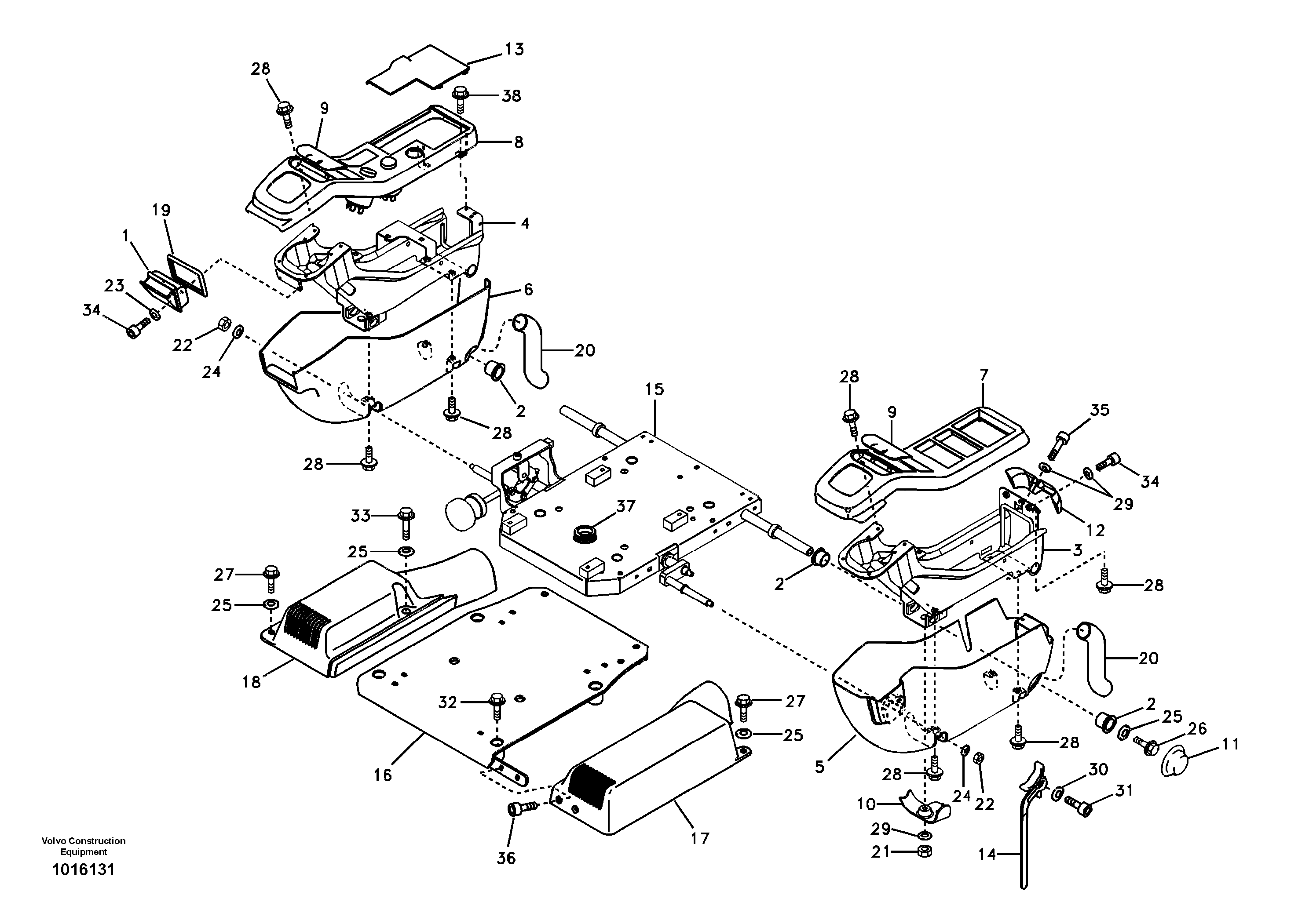 Instrument panel, control panel — volvo parts diagram