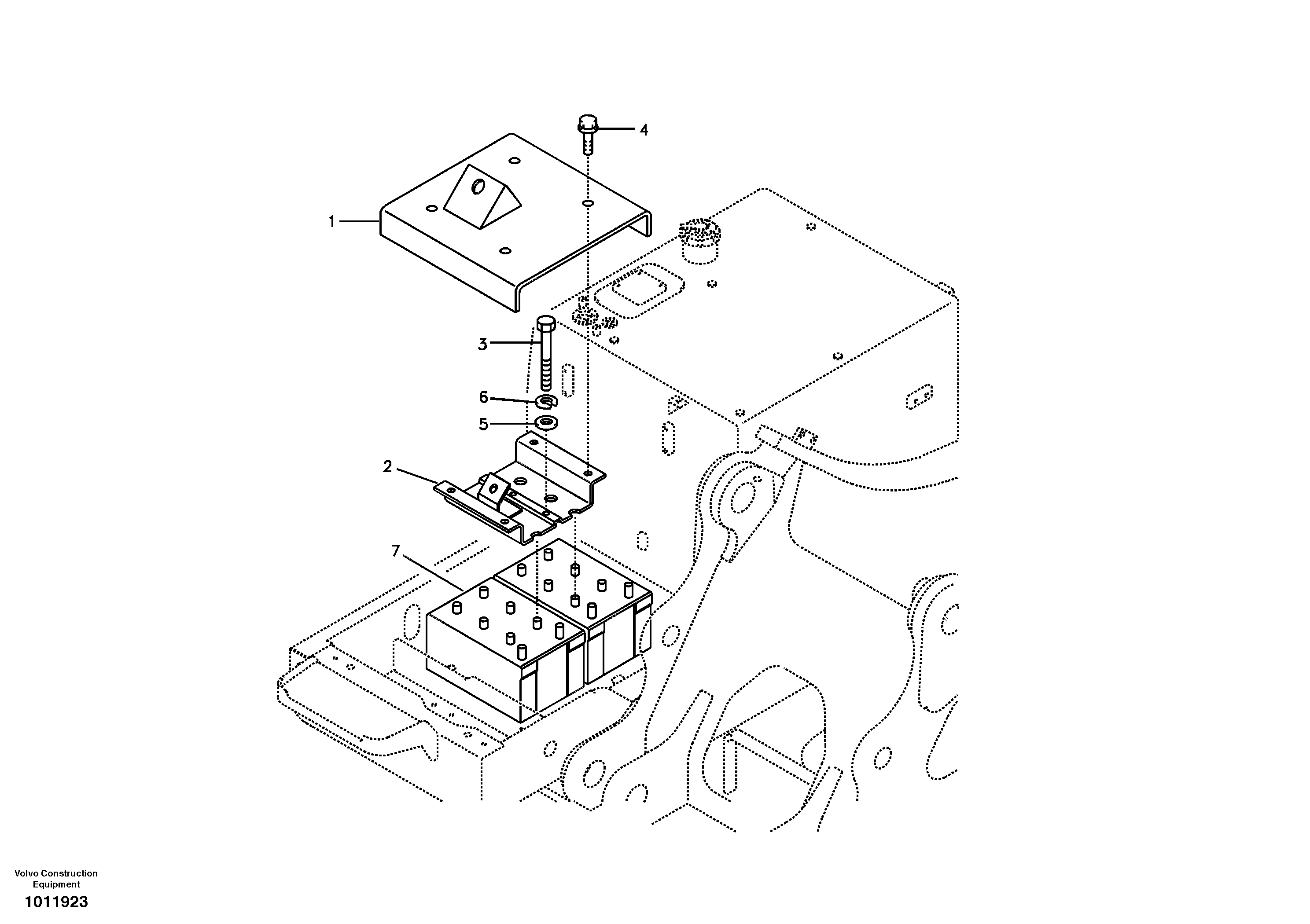 Battery with assembling details — volvo parts diagram