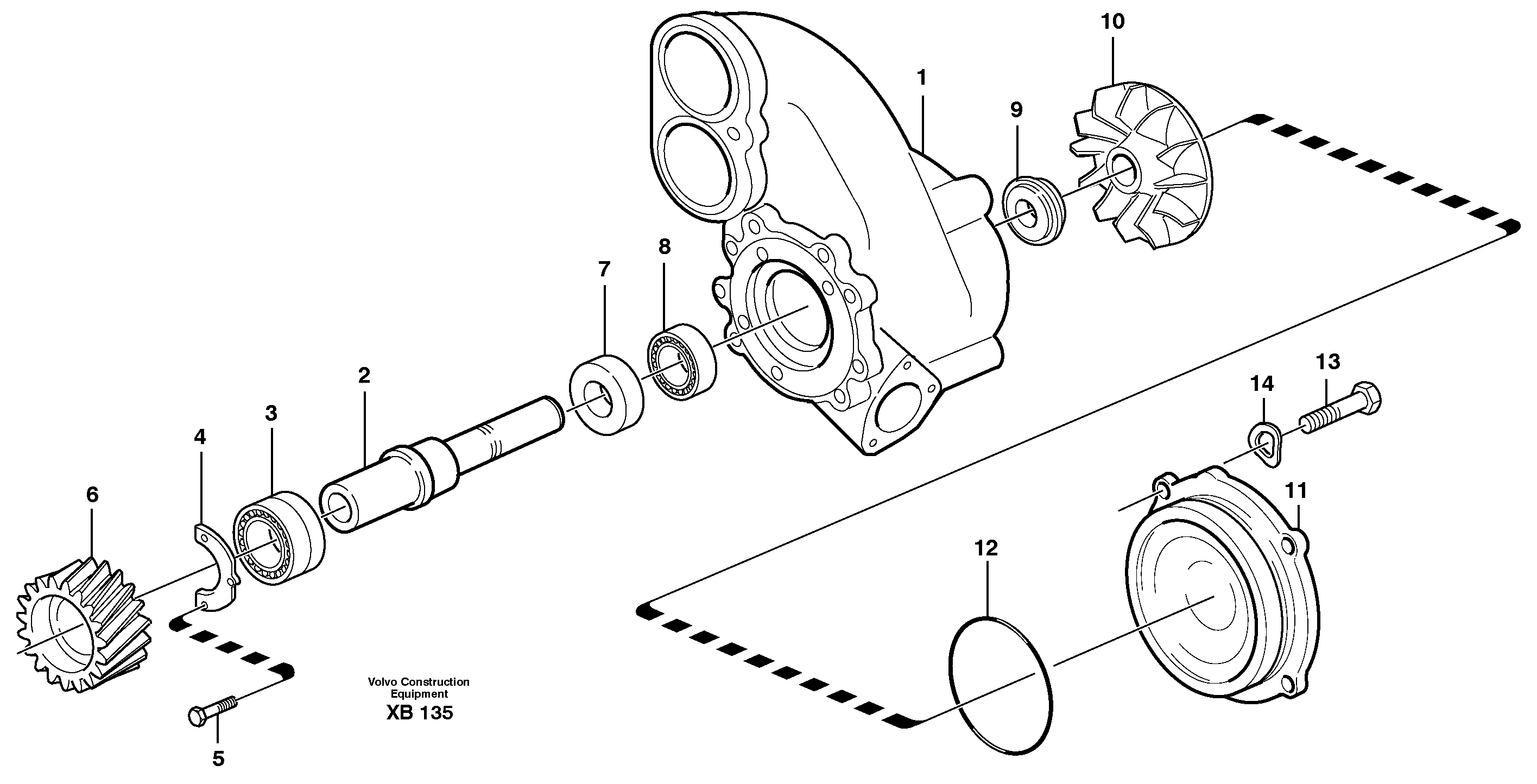 Water pump  D10B ENGINE — volvo parts diagram
