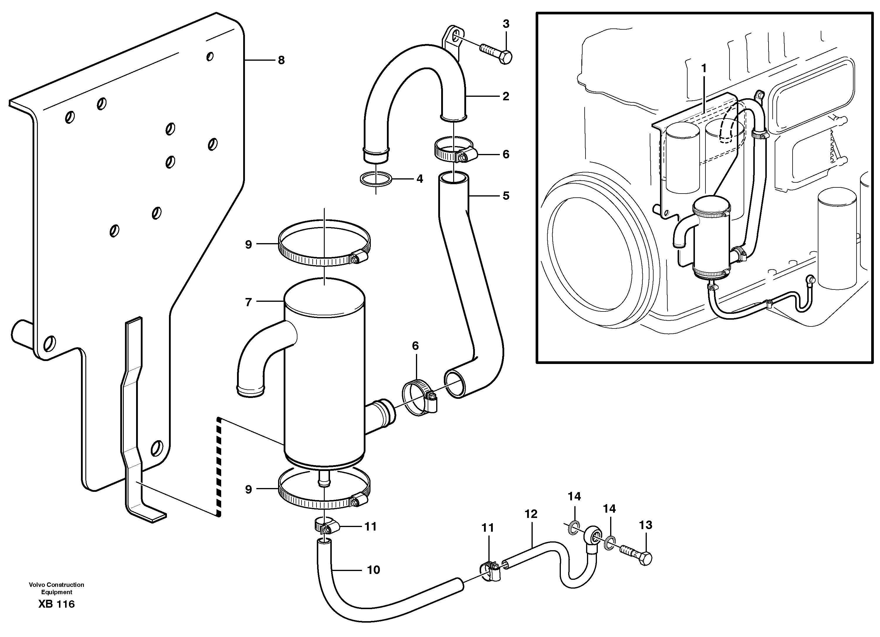 Crankcase ventilation  D10B ENGINE — volvo parts diagram