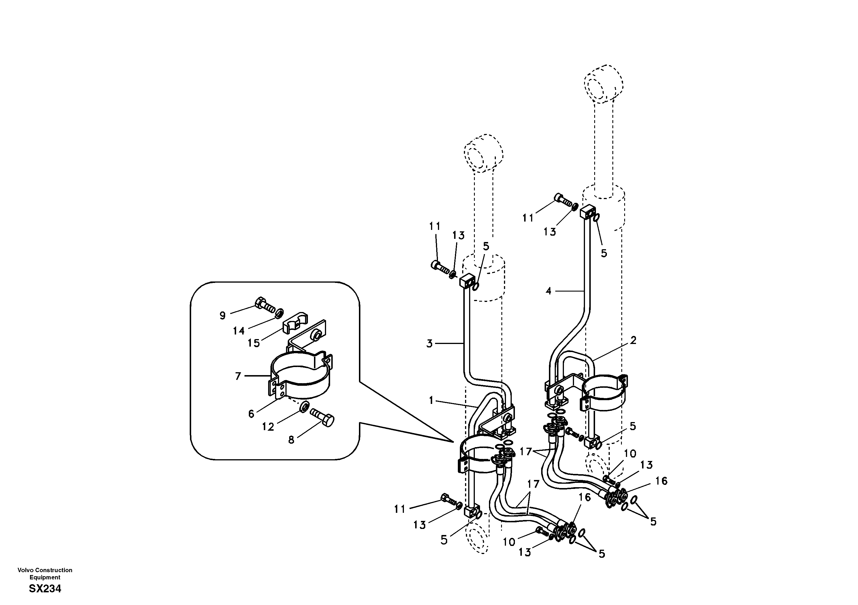 Working hydraulic, boom cylinder — volvo parts diagram