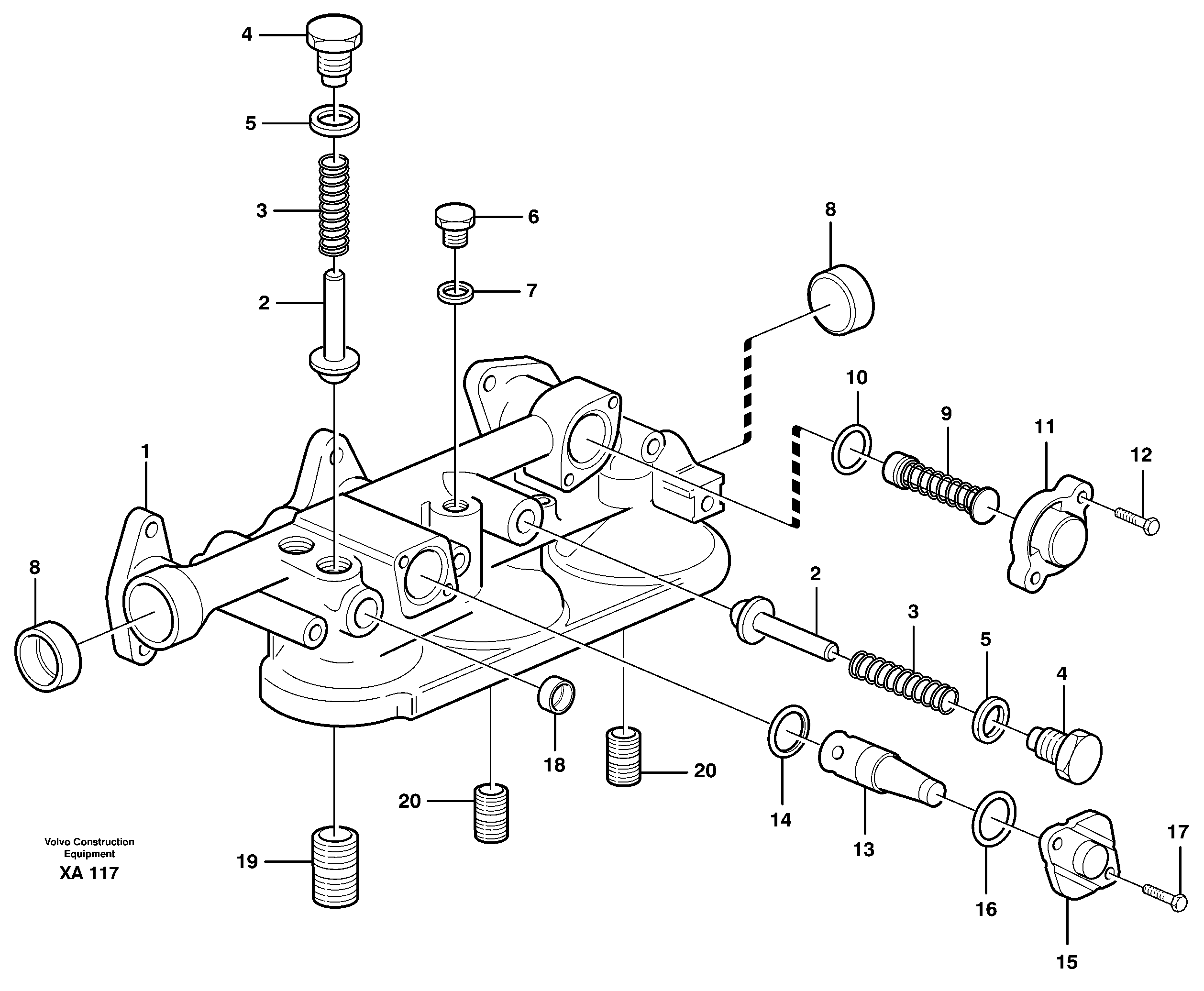 Oil filter housing  D12C ENGINE — volvo parts diagram