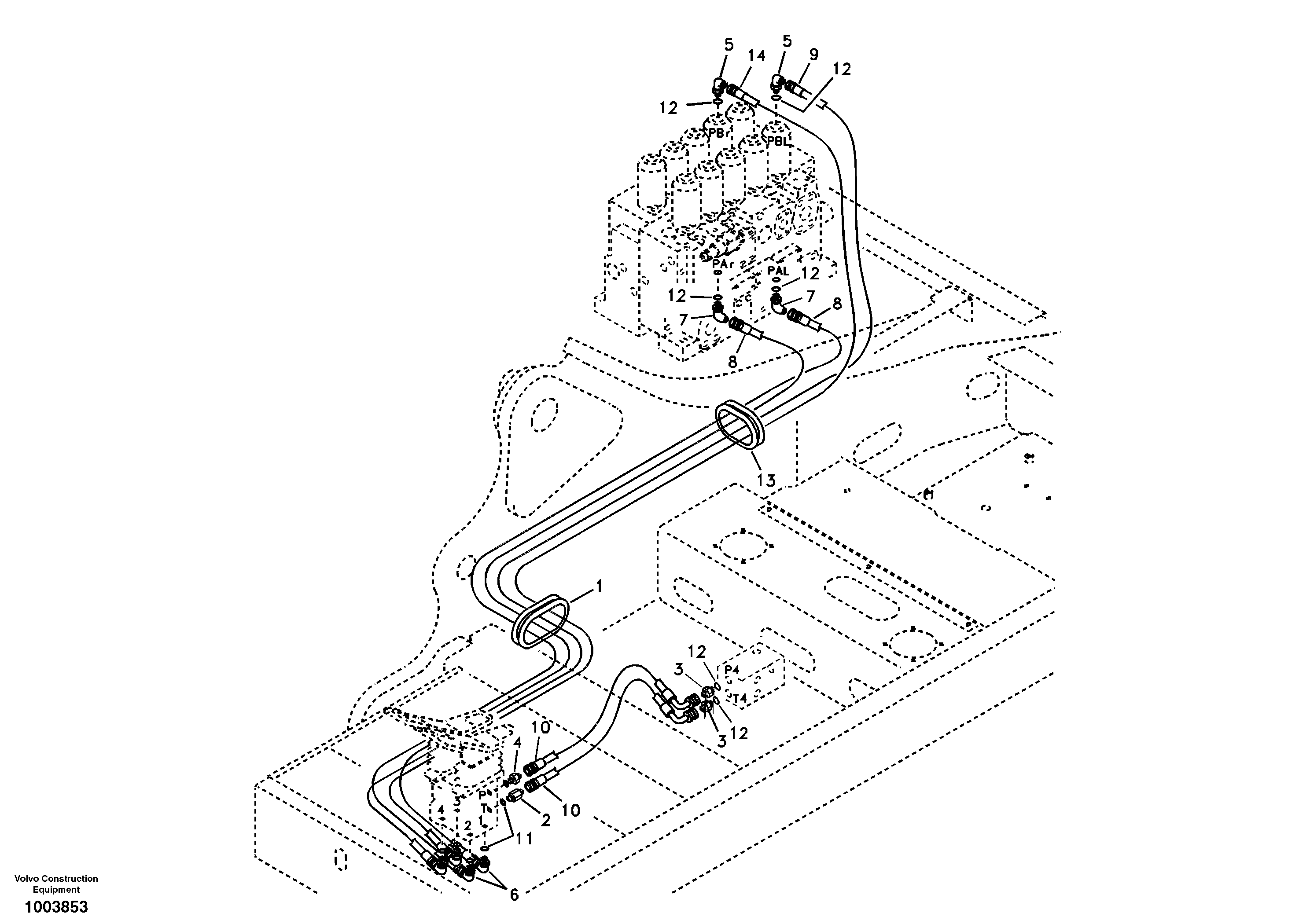 Servo system, control valve to remote control valve pedal — volvo parts diagram